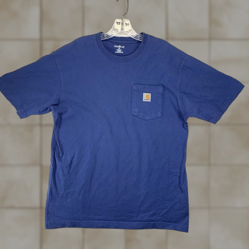 Carhartt VINTAGE Carhartt T Shirt Blue Short Sleeve Pocket All Cotton 2009 Mens M Crew Neck Heavyweight Logo Pocket Regular Fit Men’s T-Shirt Size US M / EU 48-50 / 2 - 1 Thumbnail