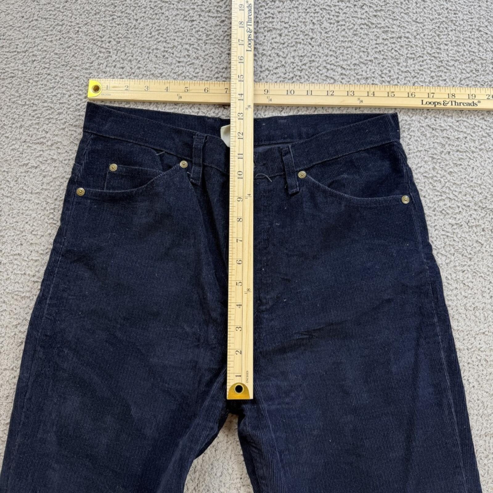 Other Vintage 80s Cowden Navy Corduroy Pants 32x34 Bootcut USA Size 32" / US 10 / IT 46 - 3 Thumbnail