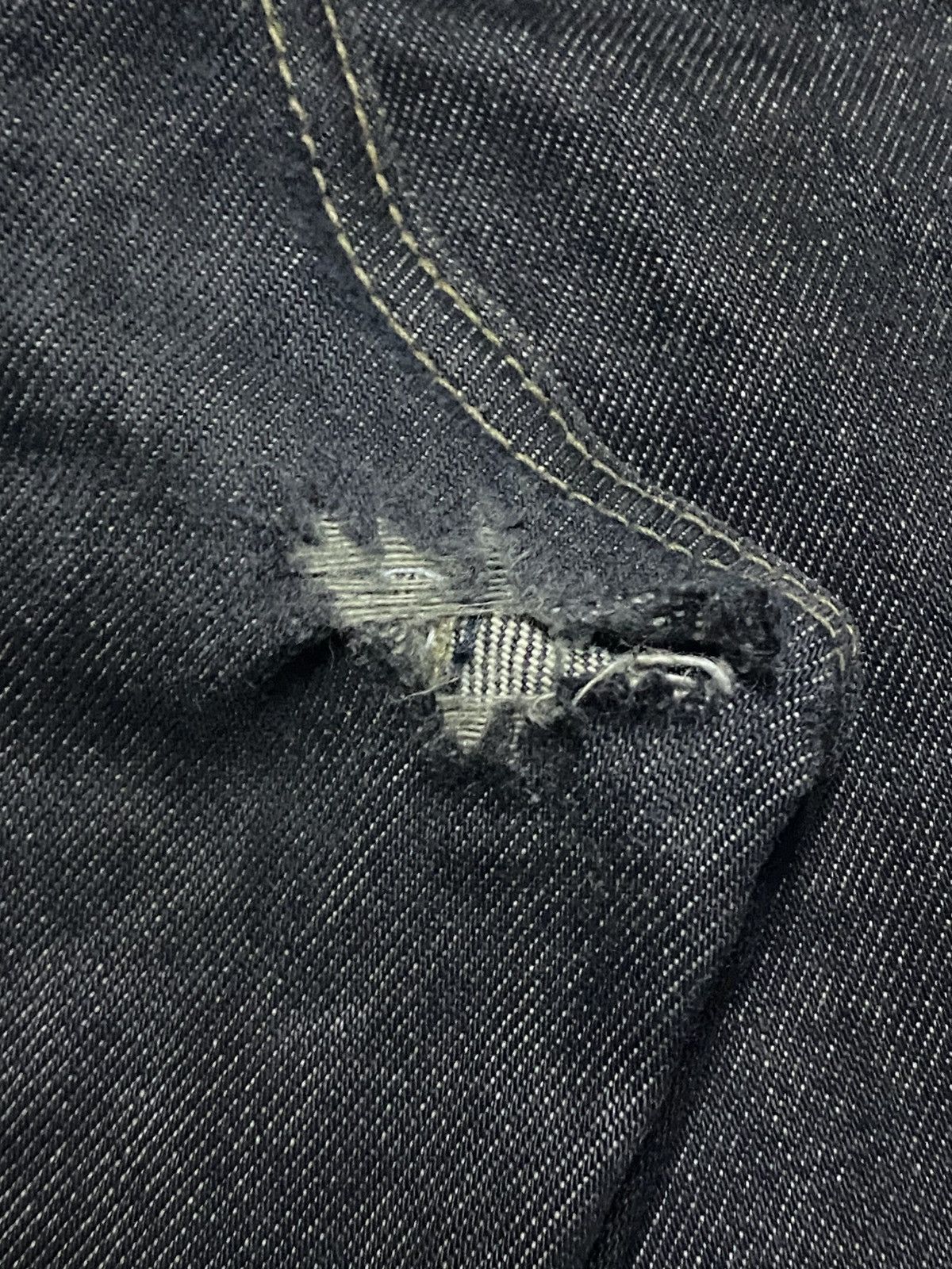 Big John Vintage Big John Black Denim Distressed Repair Baggy Jeans Size US 41 - 9 Thumbnail