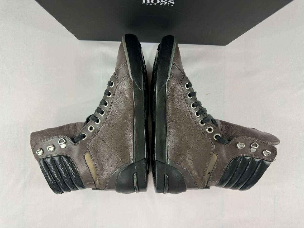 Hugo Boss VTG Hugo Boss Hunters Leather High Top Lace Up Sneakers Size US 7 / EU 40 - 10 Thumbnail