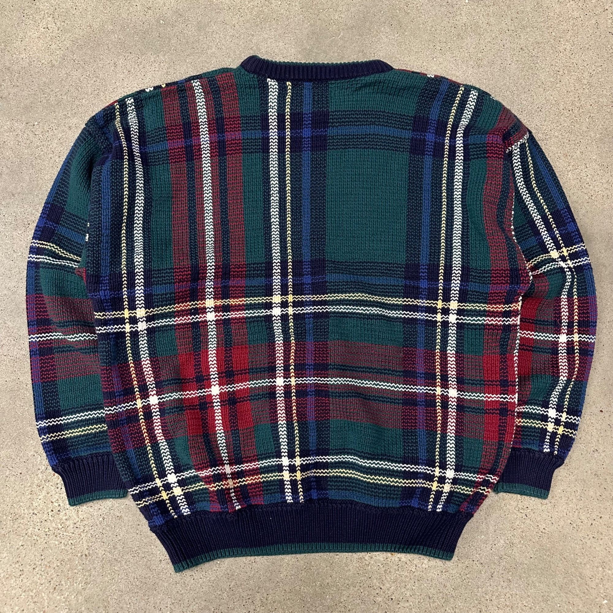 Orvis × Vintage Vintage Orvis Unique Heavyweight Knit Plaid Sweater Size US L / EU 52-54 / 3 - 2 Thumbnail