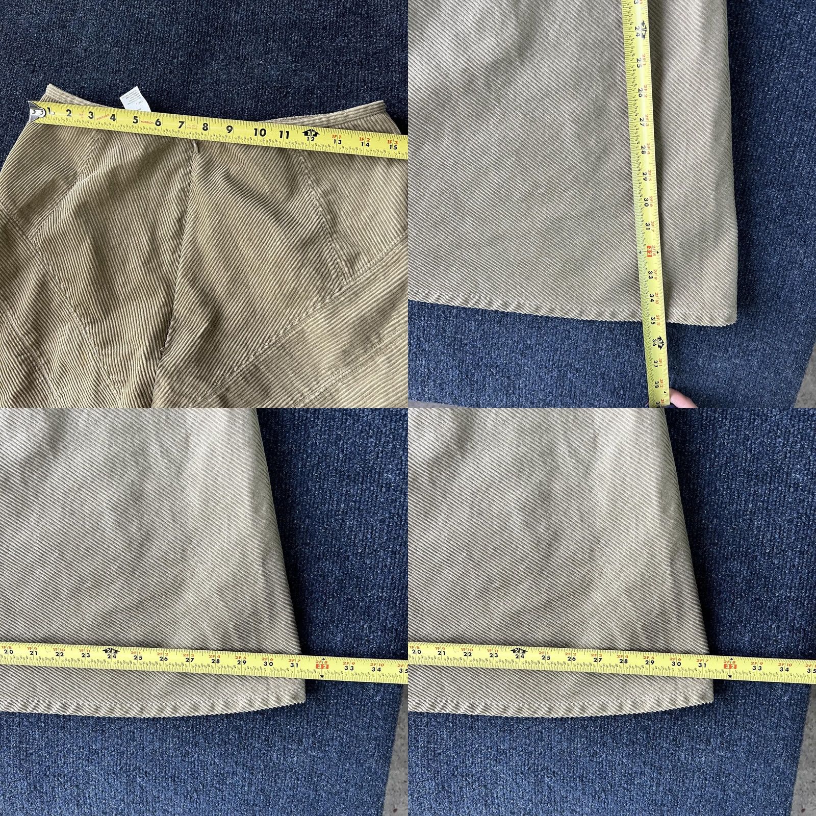 Vintage Woolrich Skirt Womens 8 Khaki A-Line Midi Cotton Twill Back Zip Chevron 5025 Size 30" / US 8 / IT 44 - 8 Thumbnail