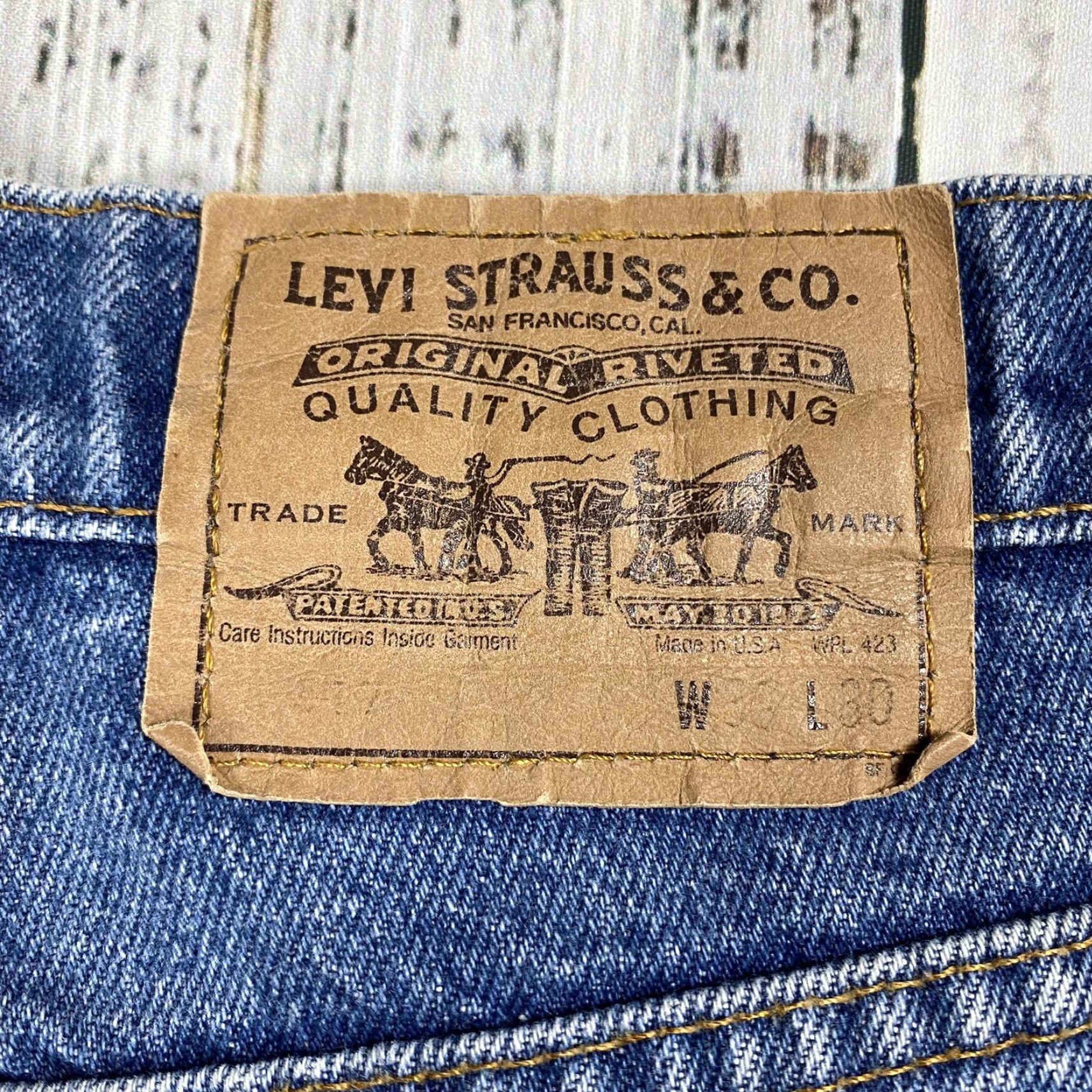 Levi's VINTAGE LEVI'S 517 SLIM BOOTCUT JEANS 1980s Men's Blue 36x28 Size US 36 / EU 52 - 3 Thumbnail