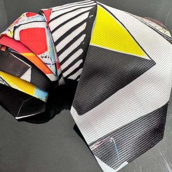 Handmade Modernist Striped Tie Retro Designer Menswear Tie Necktie Mi Size ONE SIZE - 4 Thumbnail