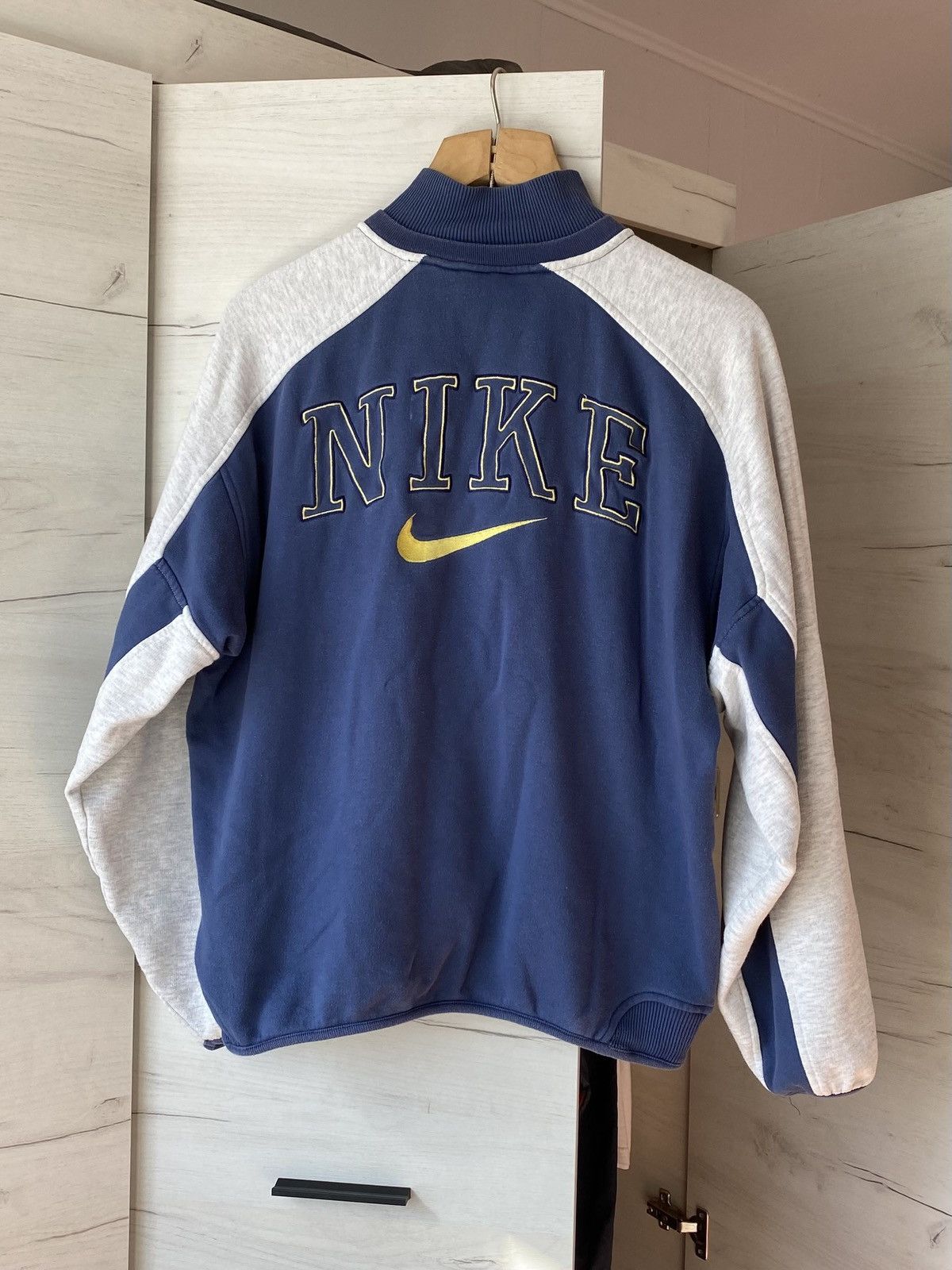 Nike Vintage Nike Track Jacket Blue Grey Swoosh Retro 90s Size US M / EU 48-50 / 2 - 1 Thumbnail