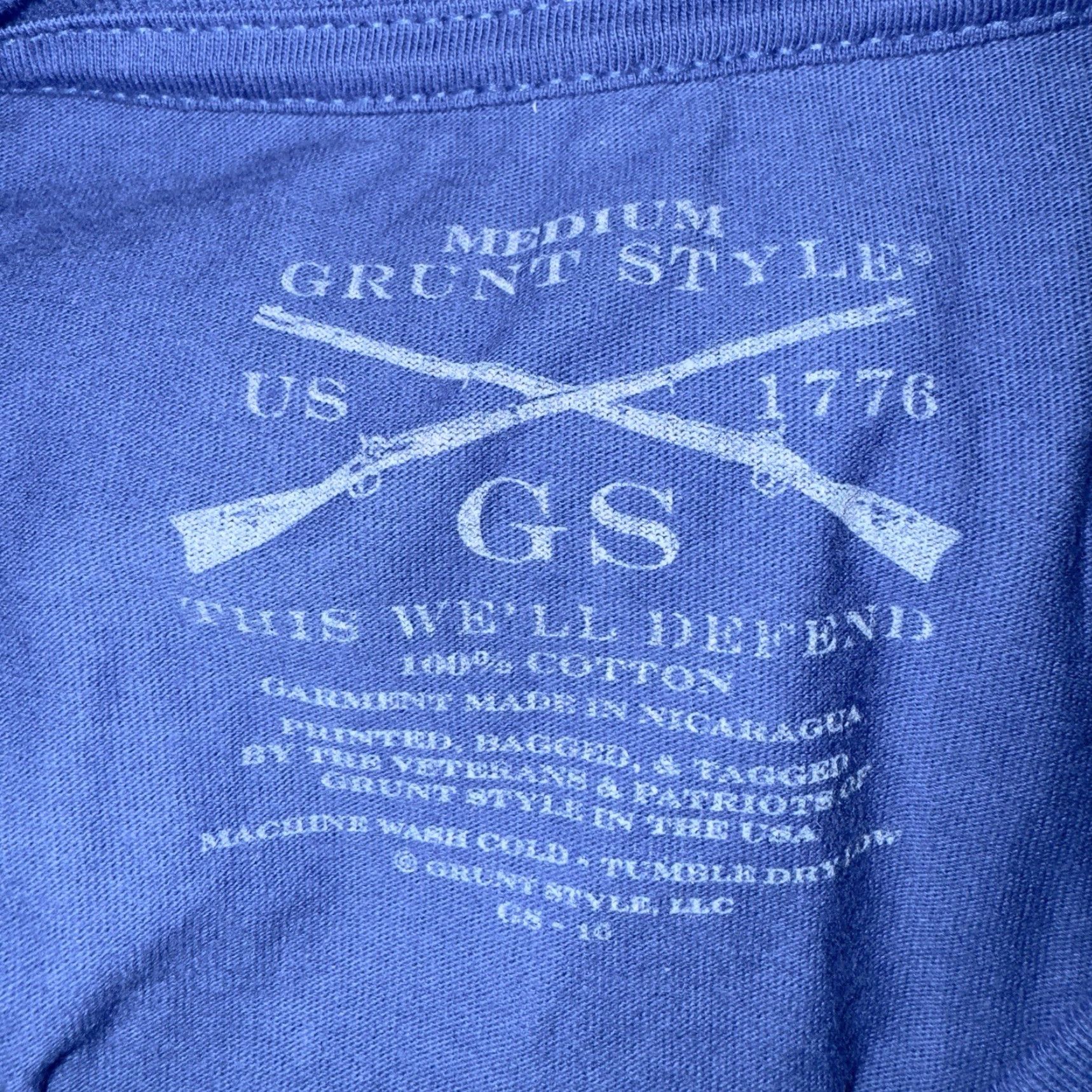 Vintage GRUNT STYLE Aim High Graphic Tee Men’s Size M Blue 100% Cotton Patriotic Shirt Size US M / EU 48-50 / 2 - 4 Thumbnail