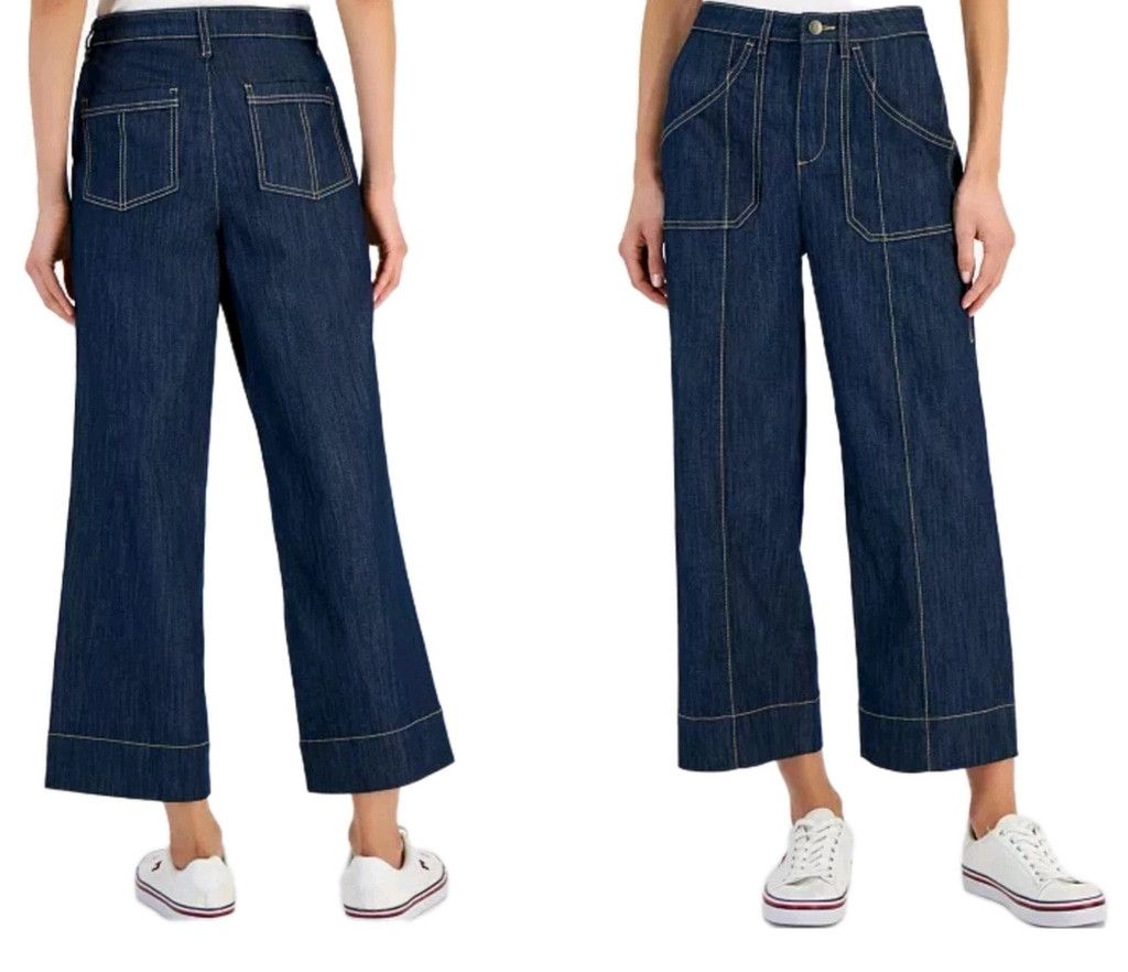 Tommy Hilfiger Tommy Hilfiger Women’s High-Rise Wide-Leg Crop Size 4 Size 27" / US 4 / IT 40 - 1 Thumbnail
