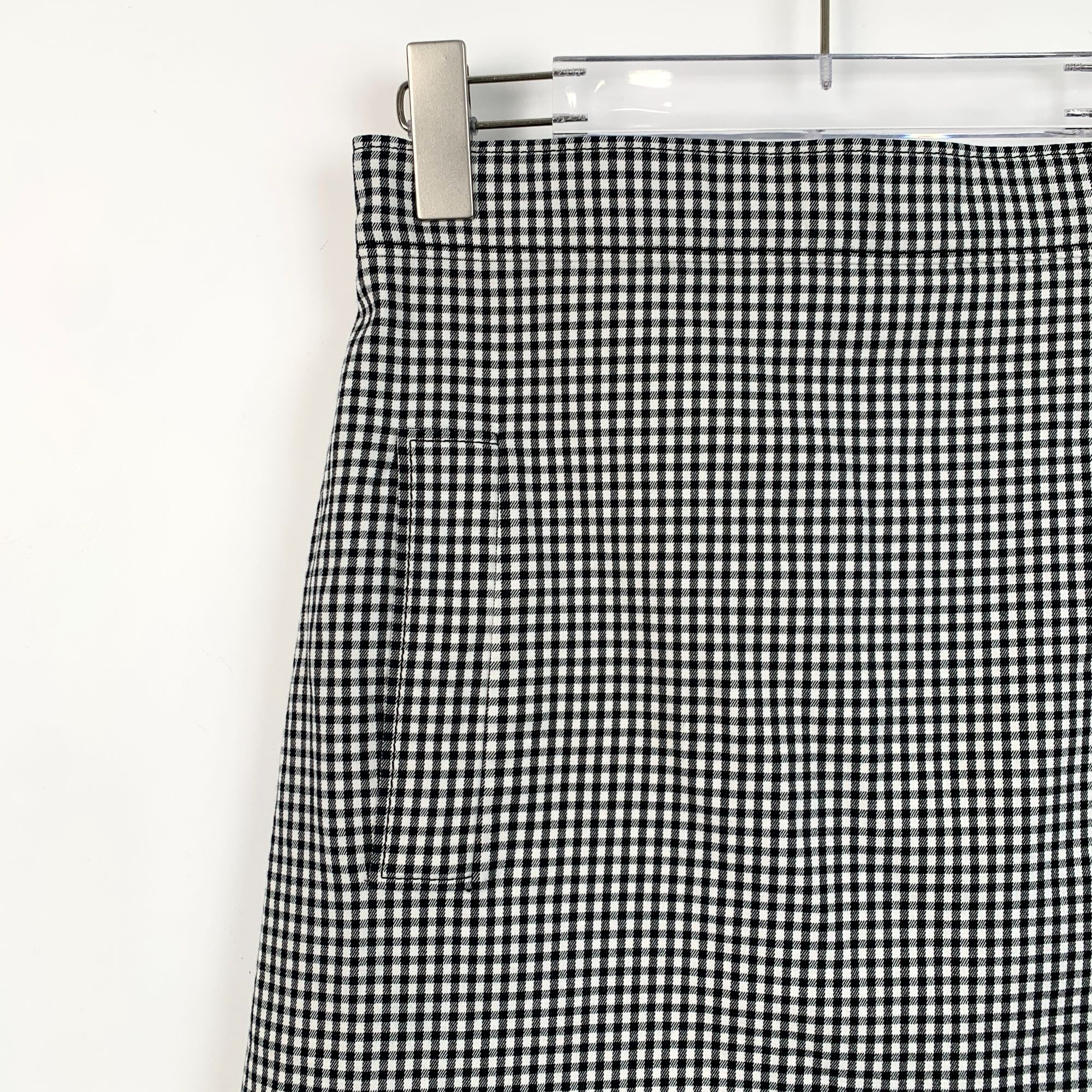 Miu Miu Miu Miu Womens Black & White Houndstooth Check Skirt With Pi Size 42" / US 20 - 8 Thumbnail