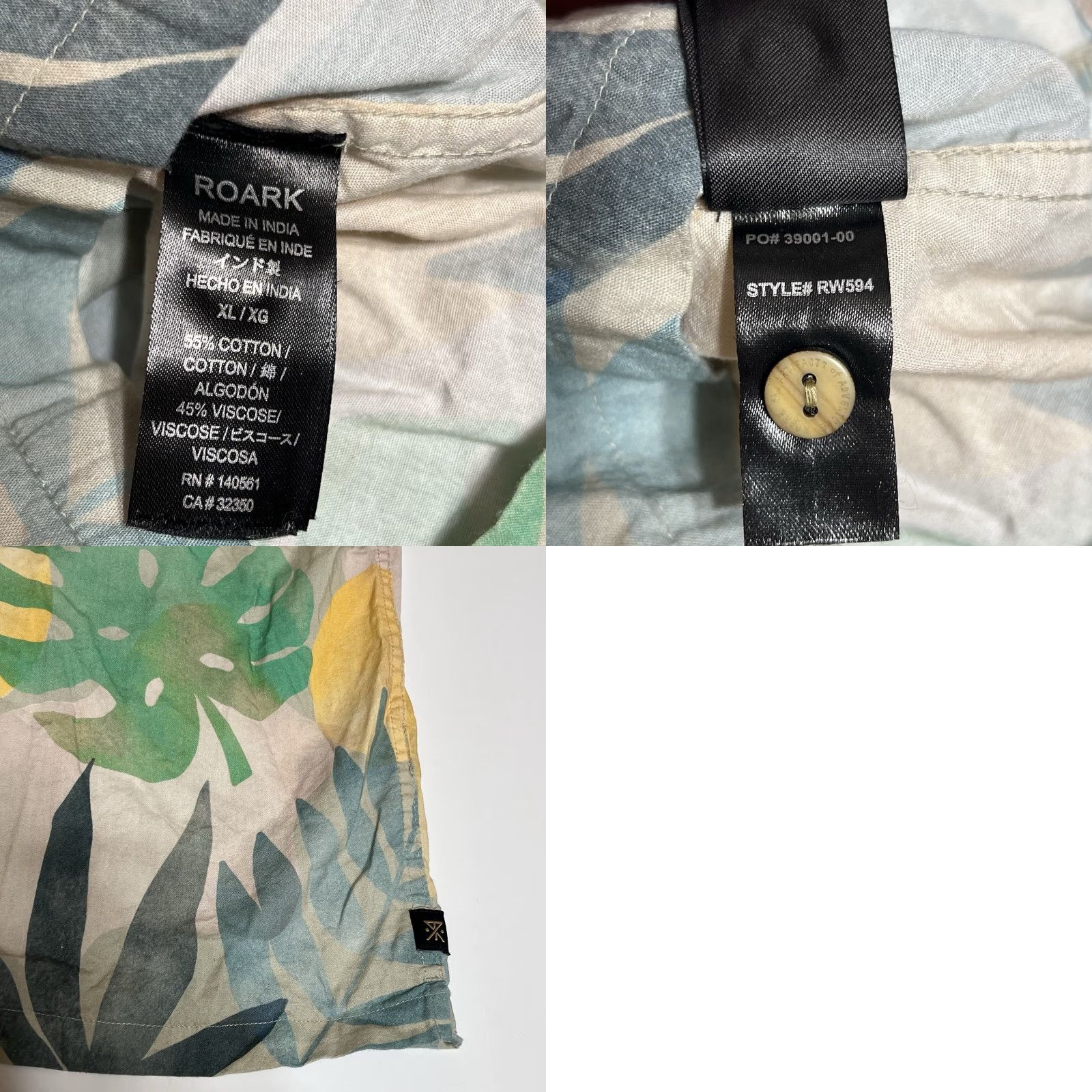Roark Roark Button-Down Shirt XL Men's Short Sleeve Floral Graphic Print Multicolor Cotton Blend Size US XL / EU 56 / 4 - 8 Thumbnail