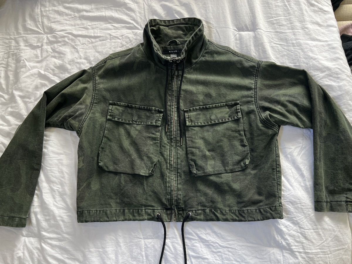 image of Ksubi Equaliser Funnel Neck Jacket in Green, Women's (Size Large)