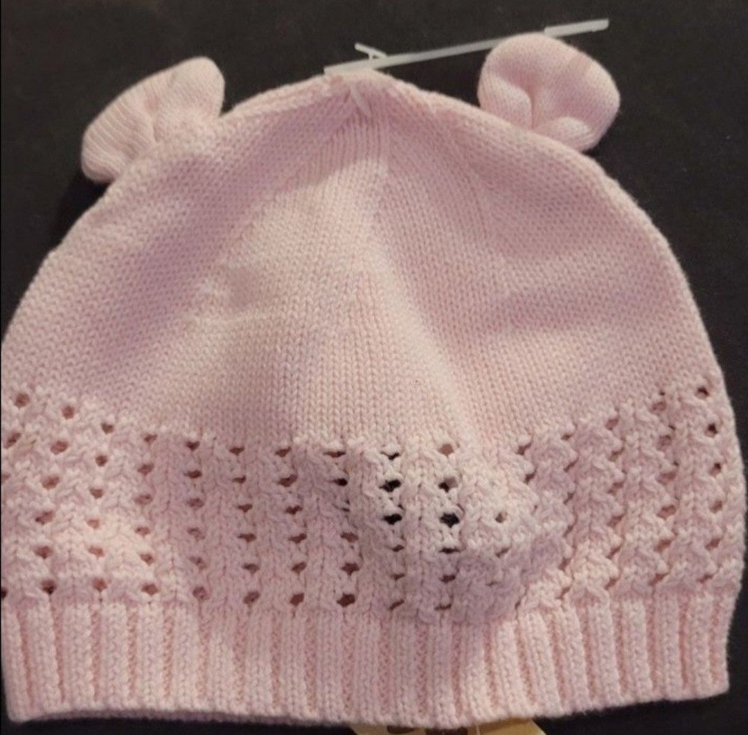Gap NWT Baby GAP Girl's Pink Crochet Hat Ears Size 6-12 Months Size ONE SIZE - 1 Thumbnail