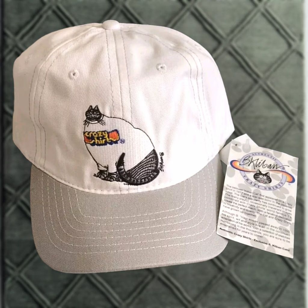 Vintage VINTAGE Crazy Shirts Hat B Kliban Fat Cat Embroidered Hawaii Adjustable OSFM White Cotton Canvas Casual Unisex Adults Baseball Cap Mens Womens Size US M / EU 48-50 / 2 - 1 Thumbnail