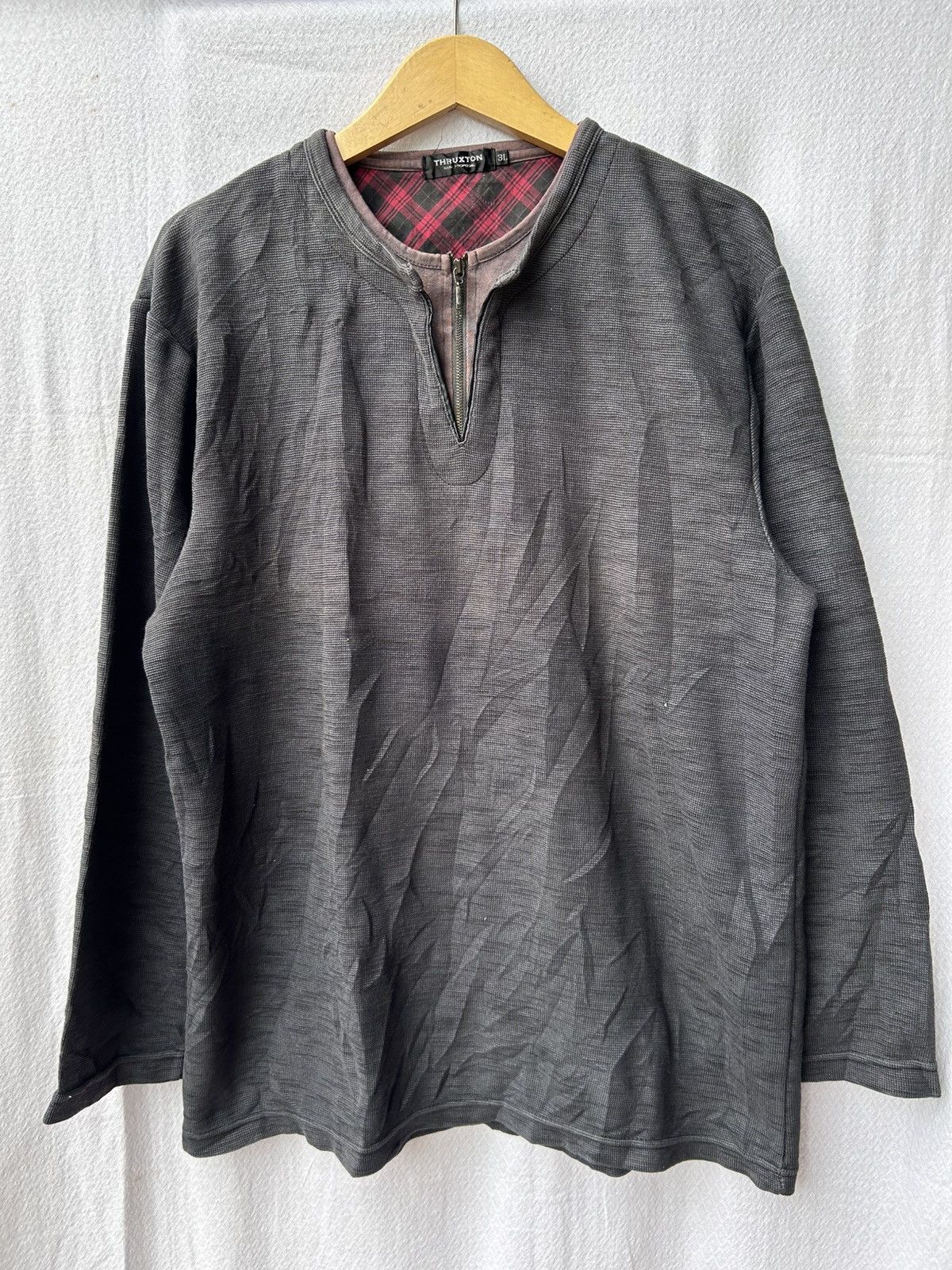 Japanese Brand Thruxton double layers japanese style halfzip longsleeve Size US XL / EU 56 / 4 - 1 Thumbnail