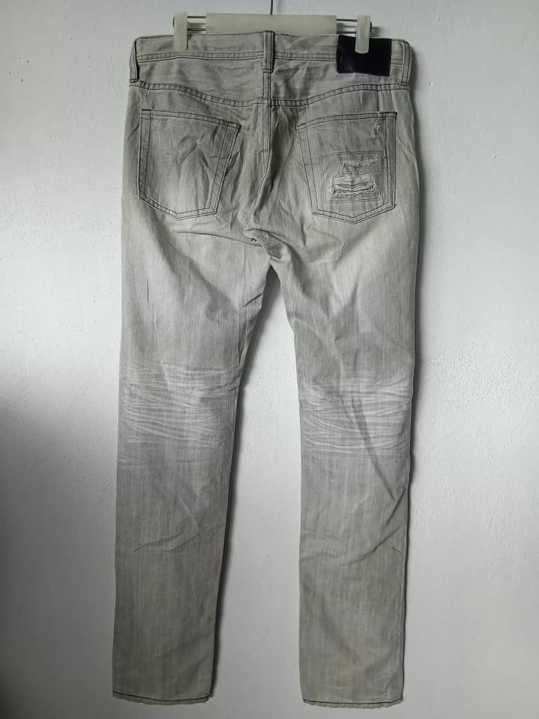 Japanese Brand Vintage Smoke Distressed Ripped Patchwork Ripped Slim Denim Size US 32 / EU 48 - 4 Thumbnail