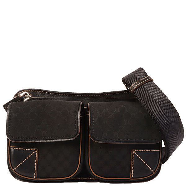 image of Celine Macadam Pattern Waist Bag Black, Women's