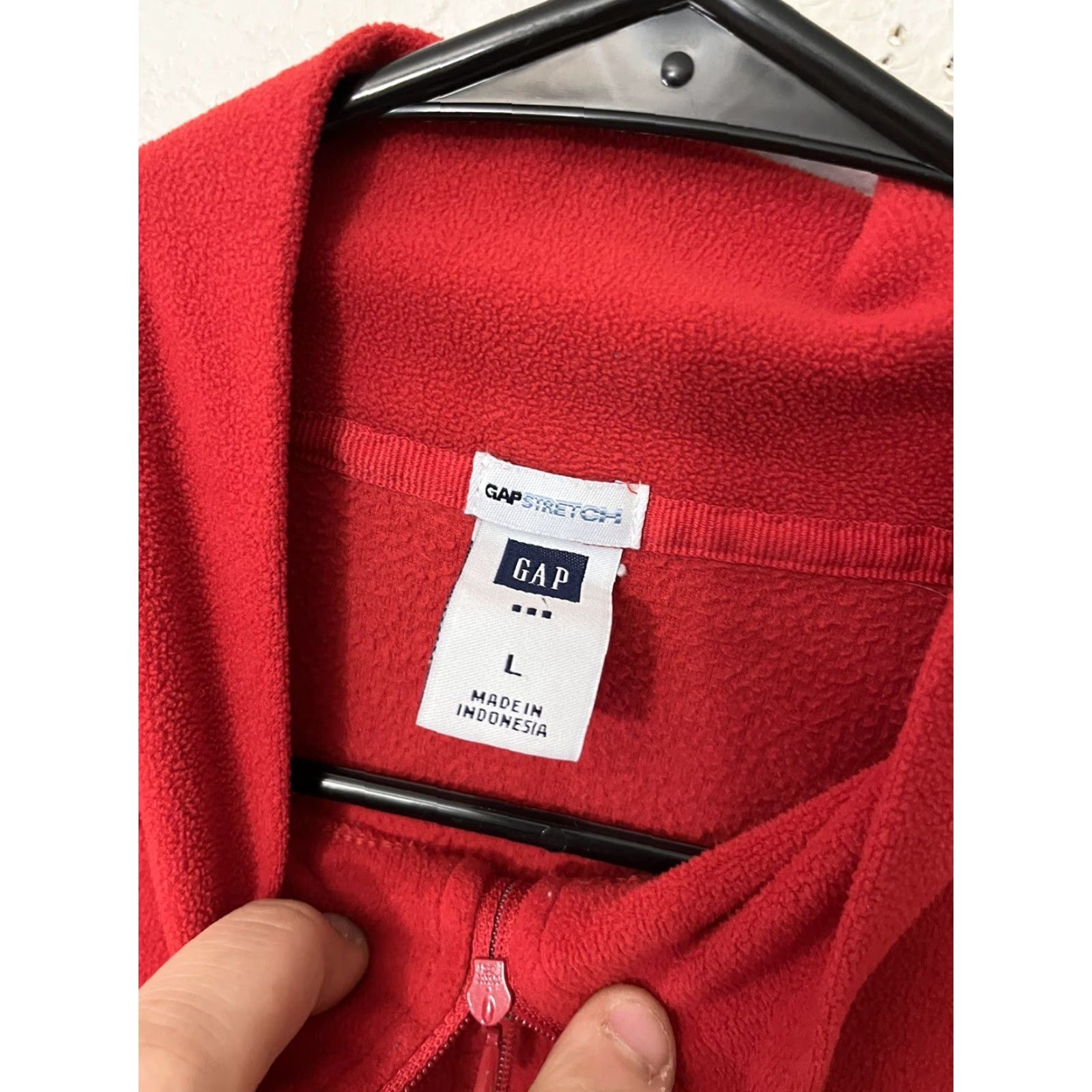 Gap Gap Red Womens L 1/4 Zip Pullover Fleece Sweater Long Sleeve Size Stretch Size L / US 10 / IT 46 - 2 Thumbnail