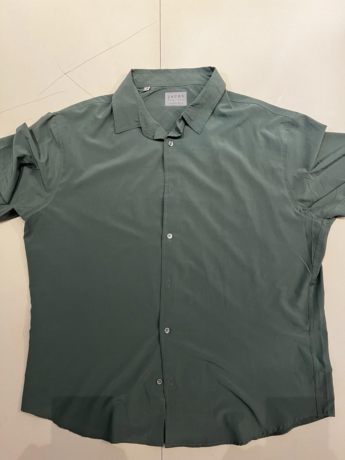 Other Jachs New York Men's Shirt Button Up Short Sleeve Green XXL Size US XL / EU 56 / 4 - 1 Thumbnail
