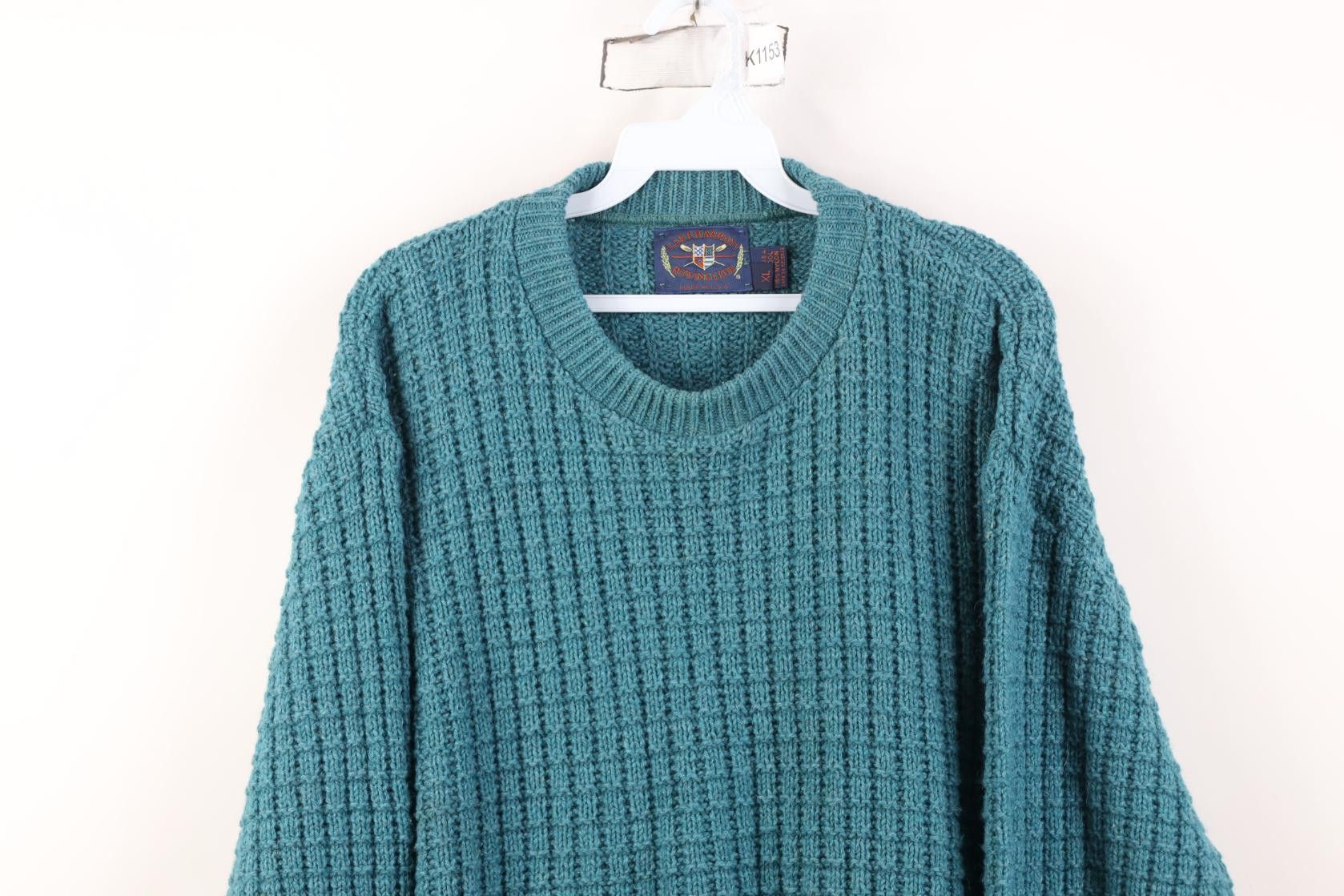 Vintage Vintage 90s Streetwear Heavy Wool Blend Crewneck Sweater Size US XL / EU 56 / 4 - 2 Thumbnail