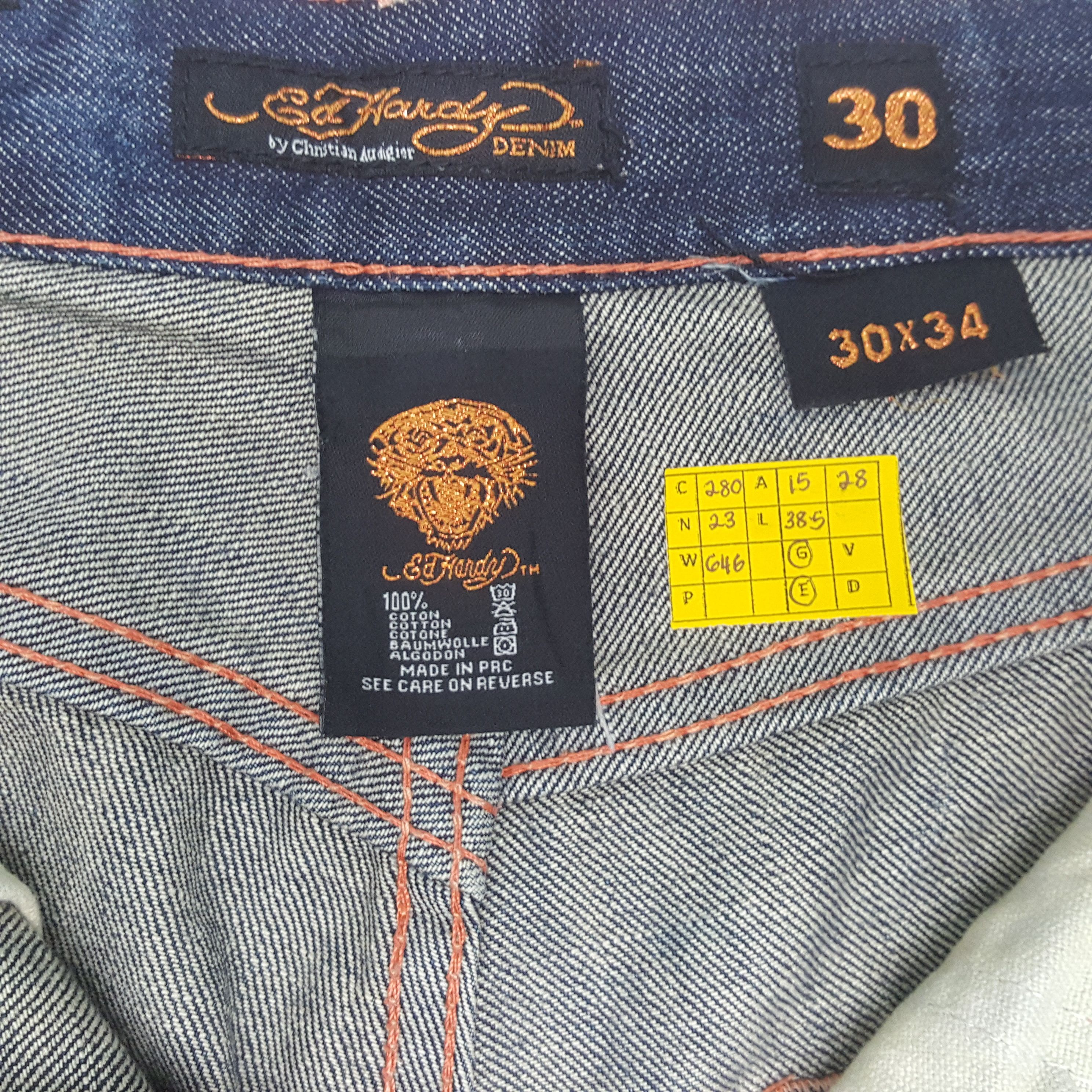 Christian Audigier × Ed Hardy × Vintage Vintage ED HARDY Christian Audigier Designer Jeans c280n23 Size US 30 / EU 46 - 8 Thumbnail