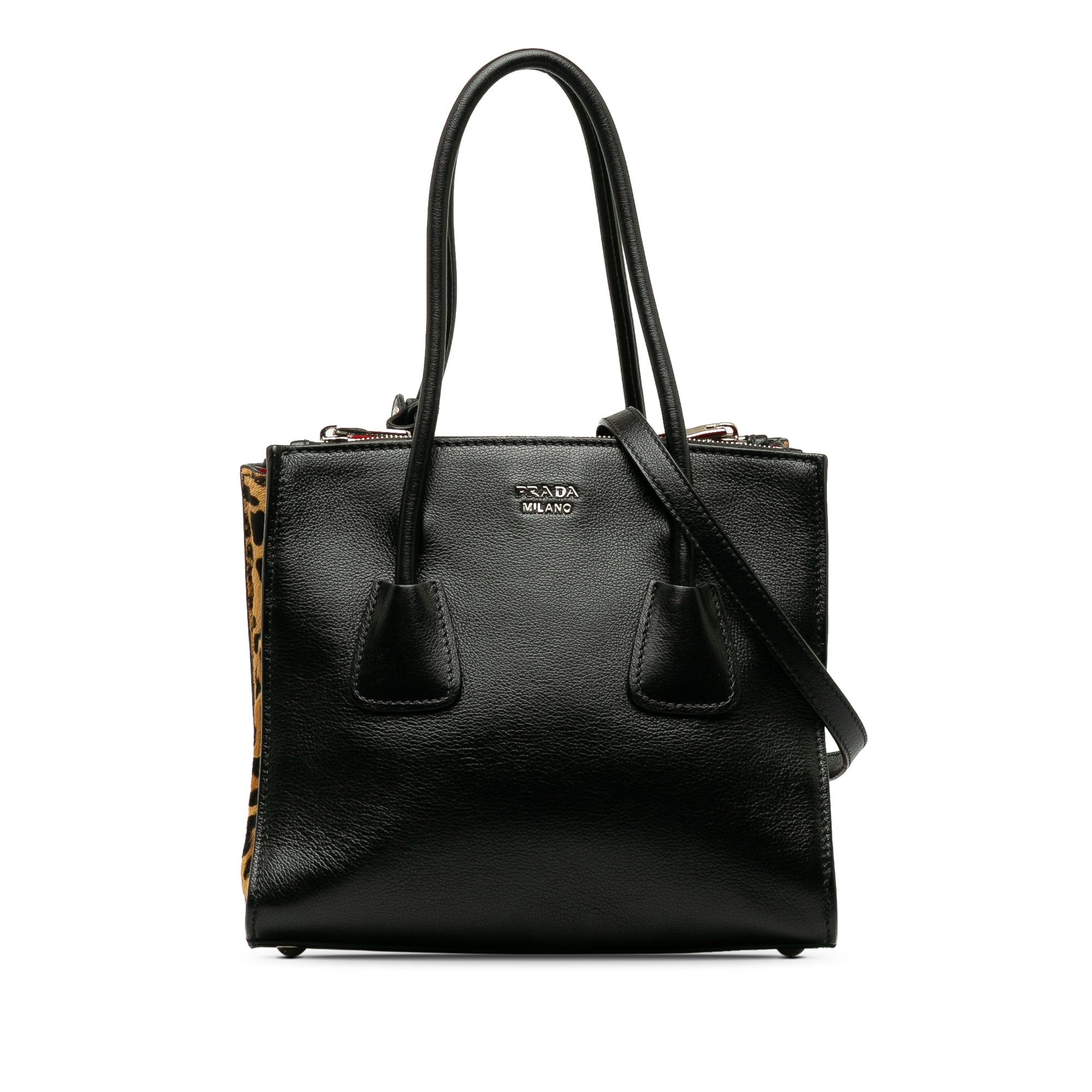 image of Prada Twin Pocket Satchel in Black, Women's