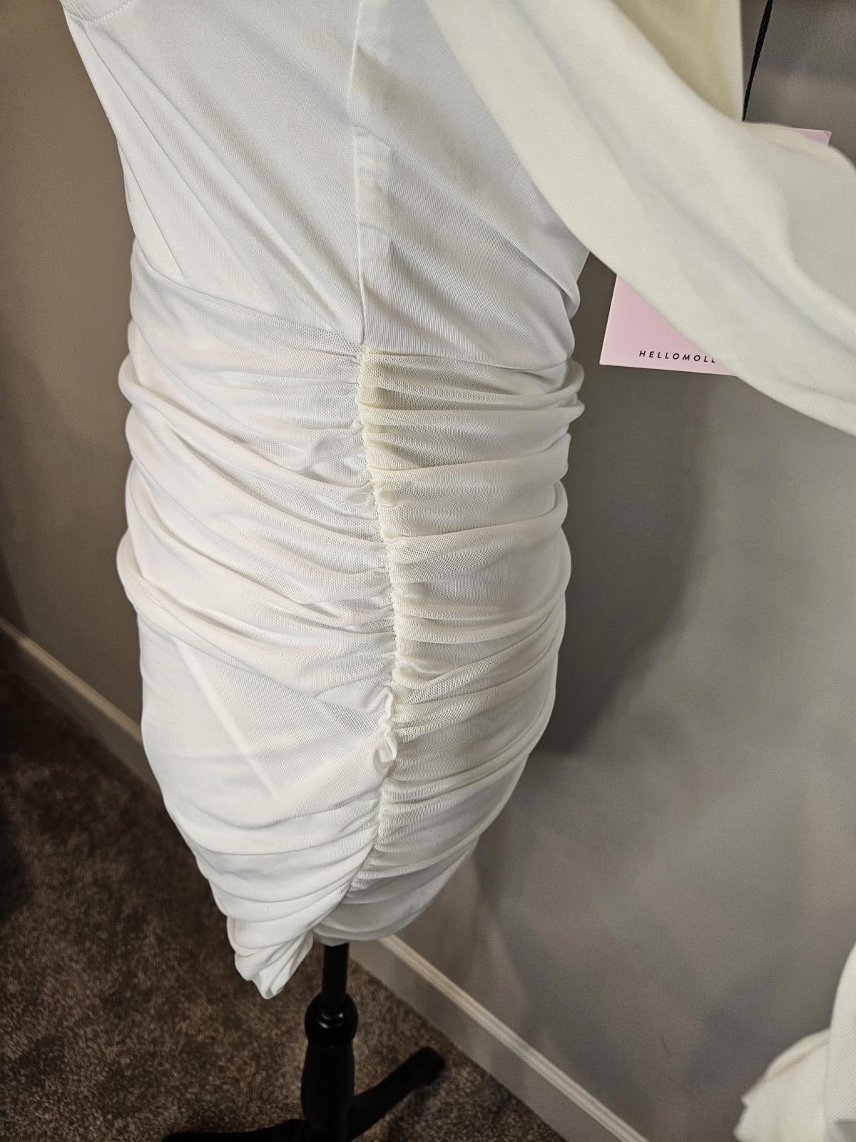 Designer Nwt Hello Molly Keeping Secrets From Me Dress in White H128 Size L / US 10 / IT 46 - 5 Thumbnail
