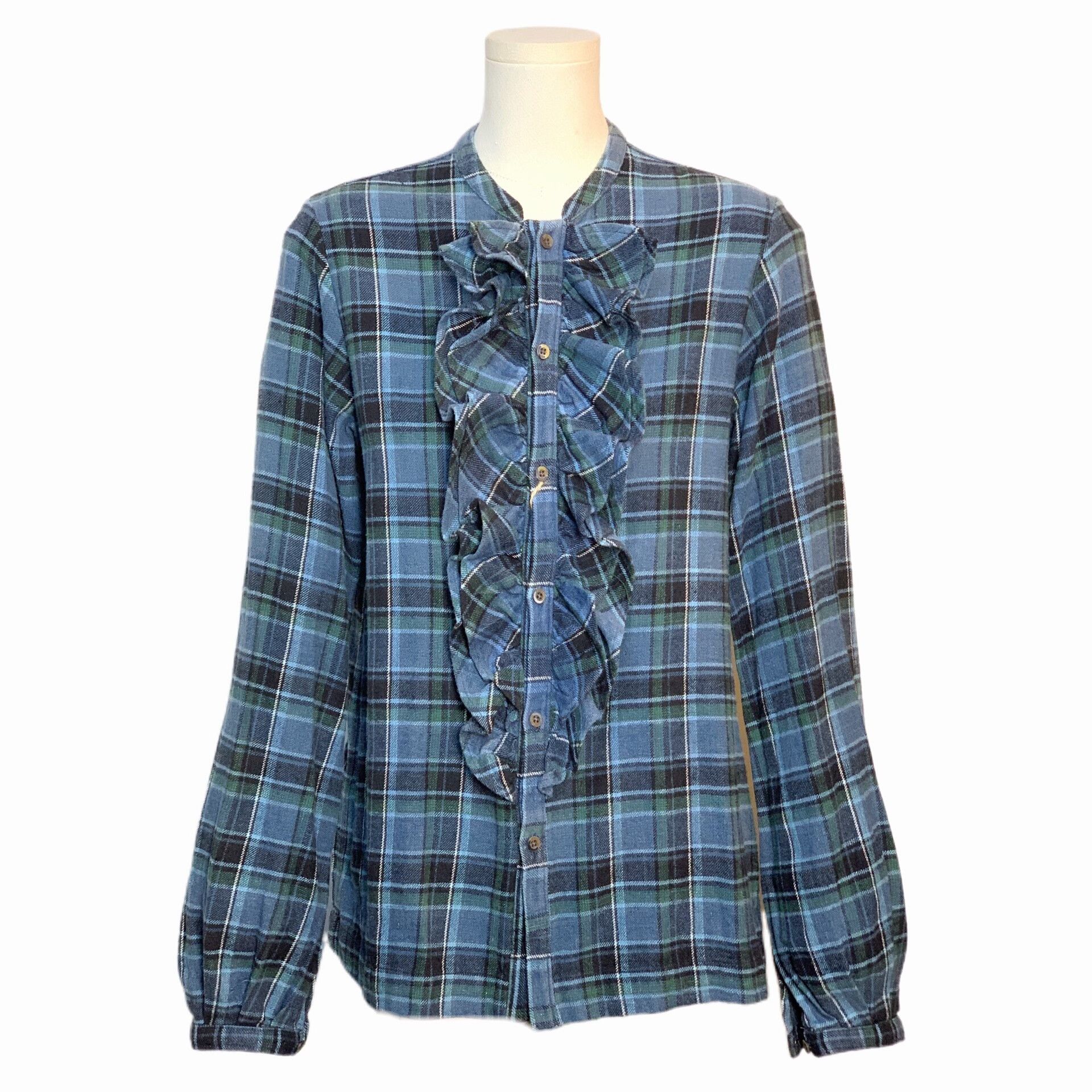45rpm 45RPM Plaid Ruffle Sleeve Shirt Size M / US 6-8 / IT 42-44 - 1 Thumbnail