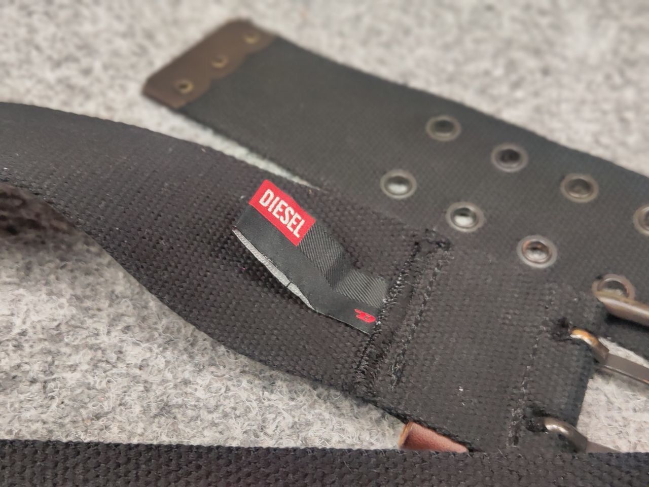 Diesel Vintage Diesel Chunky Canvas black belt with logo Y2k Style Size ONE SIZE - 12 Thumbnail