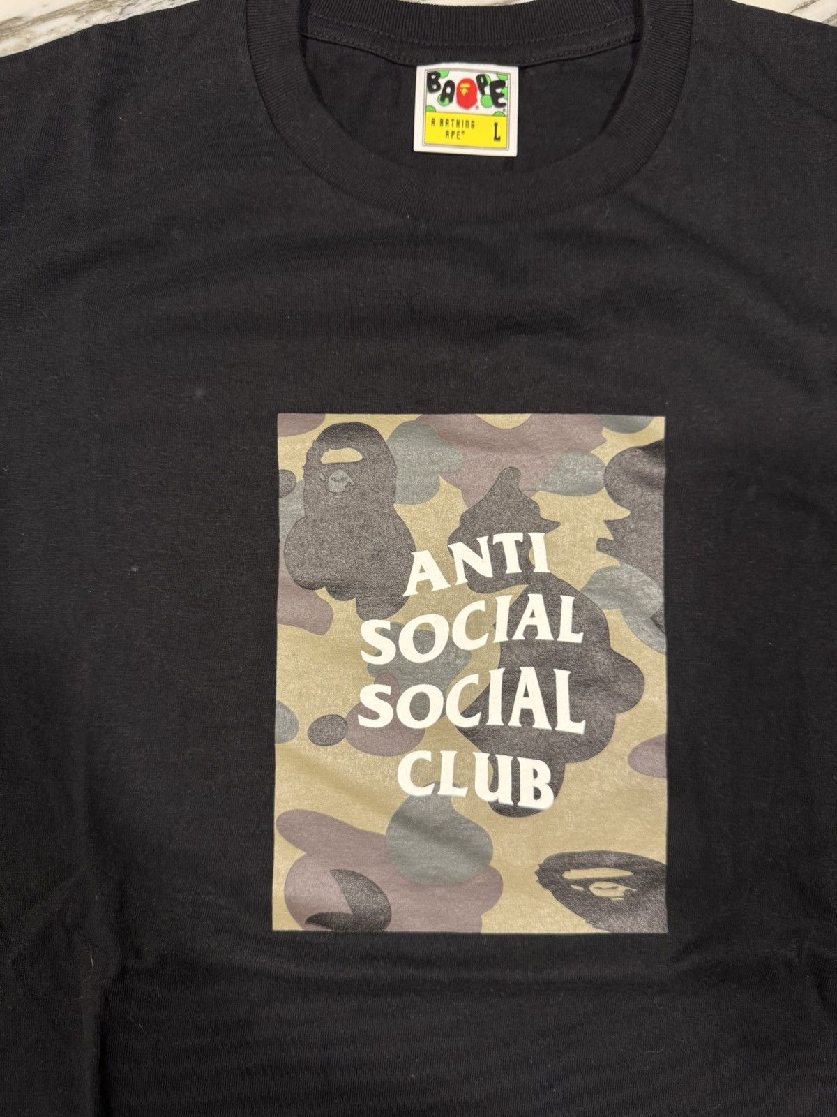 Anti Social Social Club × Bape BAPE X ASSC 1ST CAMO BOX TEE Size US L / EU 52-54 / 3 - 2 Thumbnail