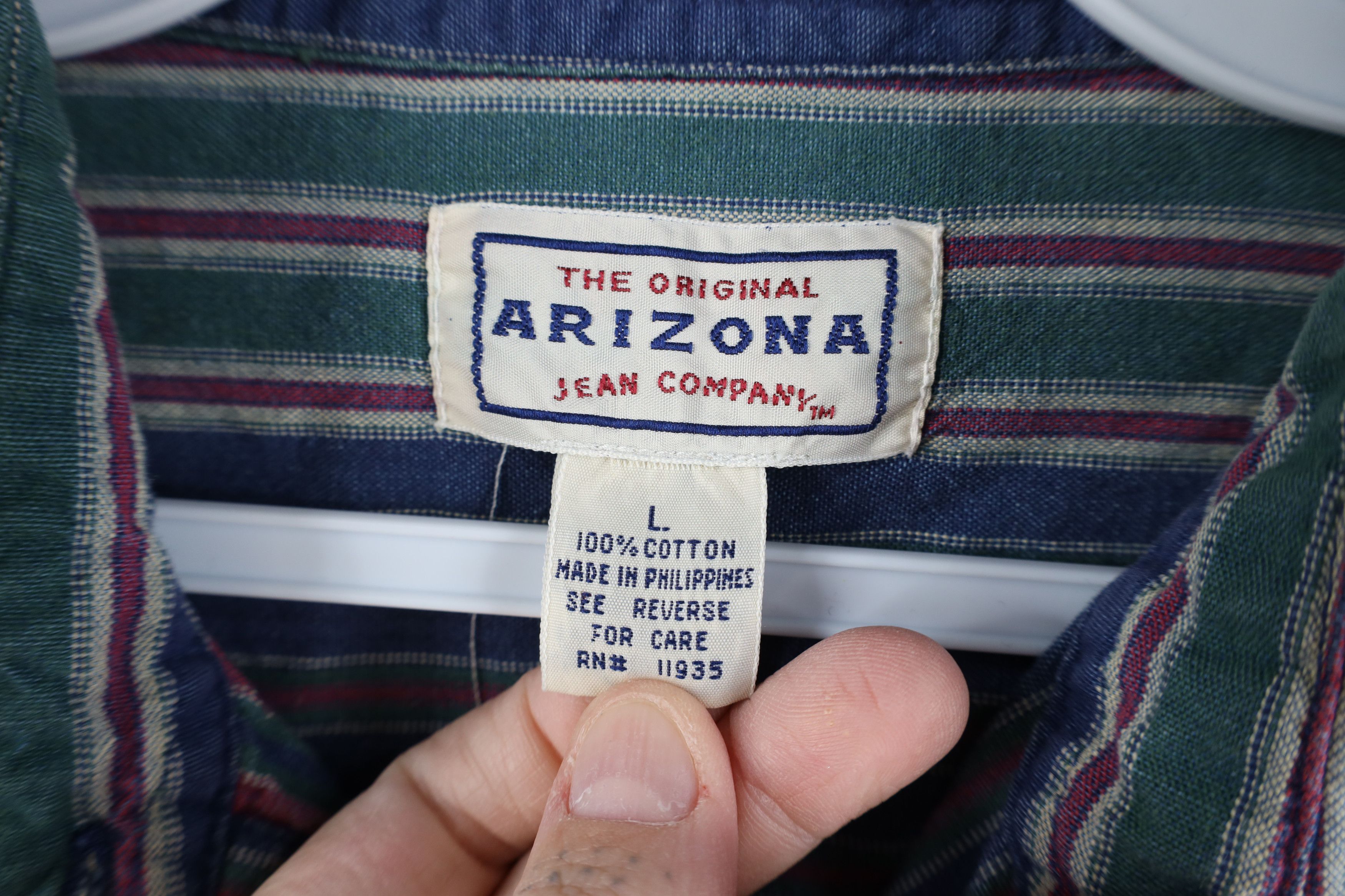 Vintage Vintage 90s Streetwear Striped Collared Button Shirt Size L / US 10 / IT 46 - 9 Thumbnail