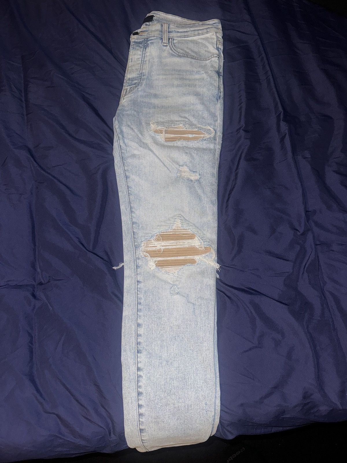 Amiri Blue Amiri mx1 brown leather jeans Size US 33 - 7 Thumbnail