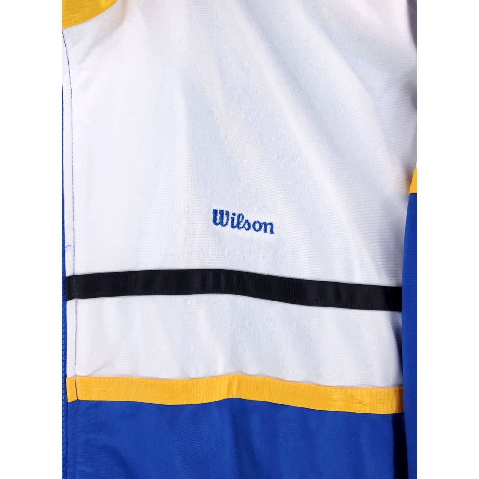 Wilson VINTAGE Wilson Track Jacket Mens L Blue White Yellow Black VTG 80s 90s NWT Size US L / EU 52-54 / 3 - 3 Thumbnail