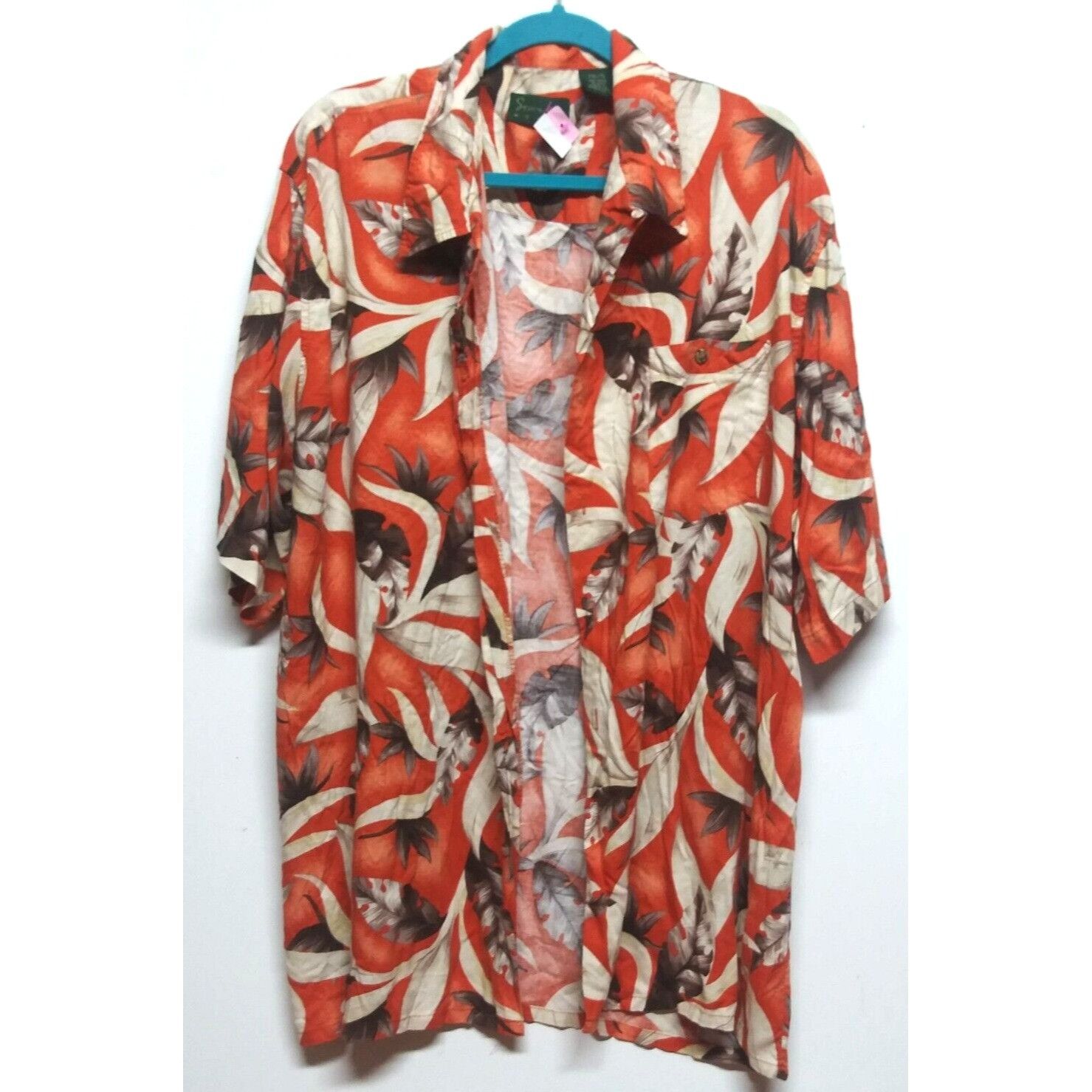 Vintage Scandia Woods Hawaiian shirt mens 2XL TL tropical floral ora Size US XXL / EU 58 / 5 - 7 Thumbnail