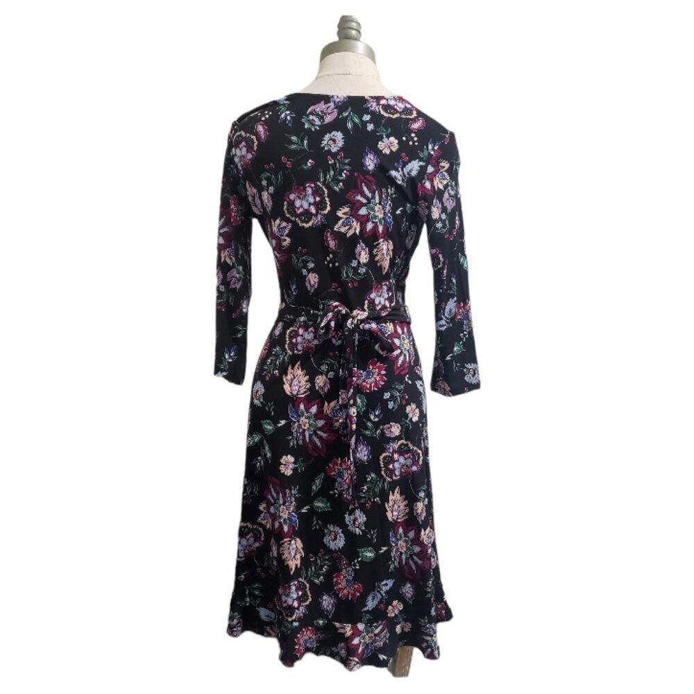 Warren Lotas CT1657 Leota Black Floral Swing Dress L Size L / US 10 / IT 46 - 5 Thumbnail
