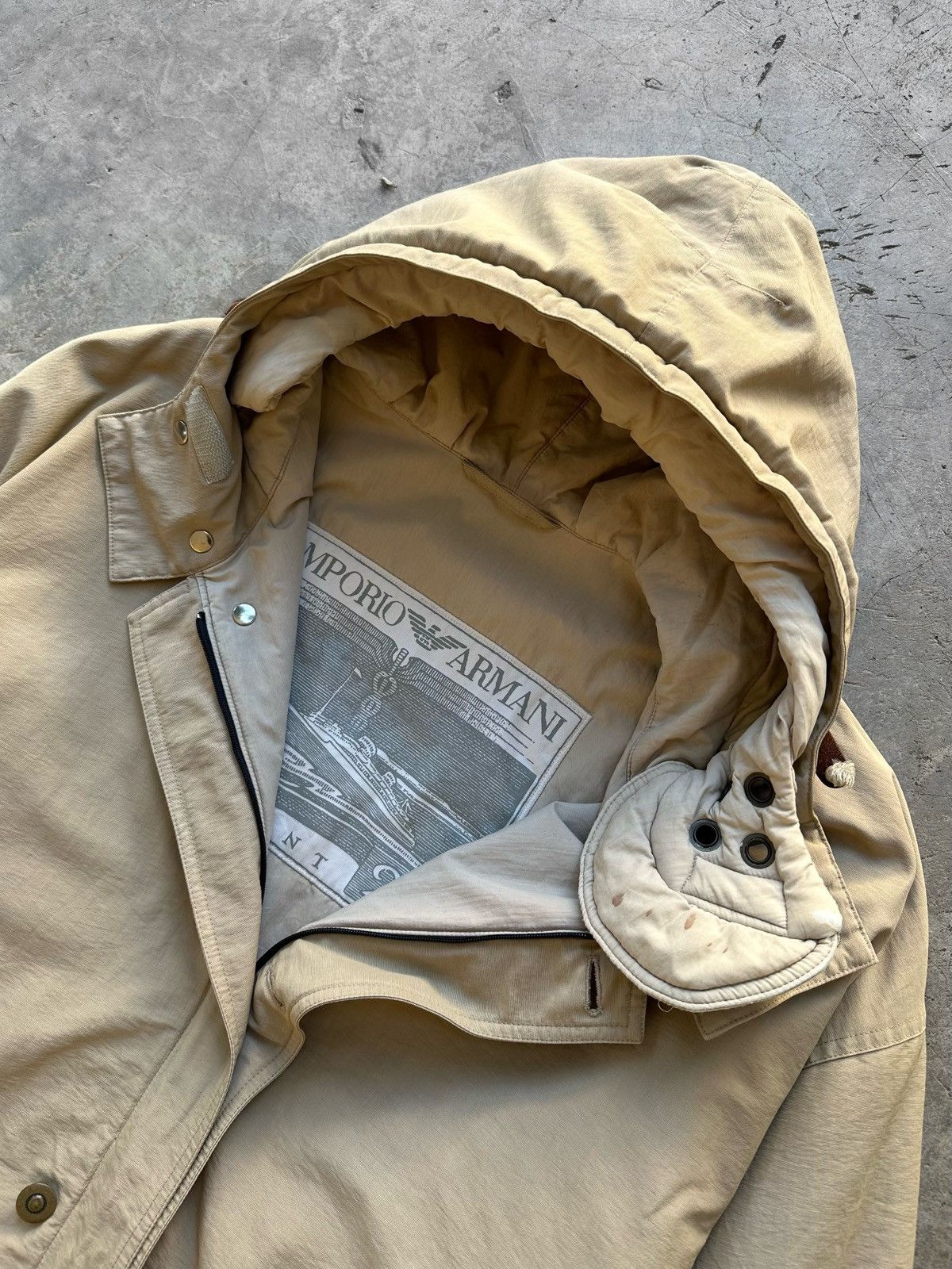 Emporio Armani 90s Jumbo Ballistic Hooded Parka Size US XL / EU 56 / 4 - 4 Thumbnail