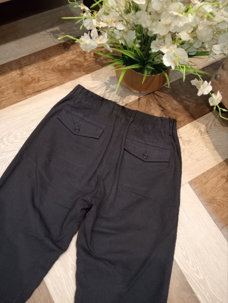 Issey Miyake ISSEY MIYAKE PLANTATION COTTON PANTS - SIZE S BLACK Size 28" / US 6 / IT 42 - 8 Thumbnail