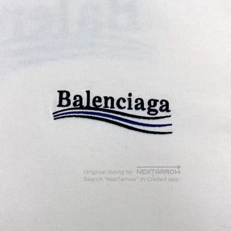 Balenciaga Balenciaga Embroidered Wave Cola Logo Short Sleeve Size US L / EU 52-54 / 3 - 4 Thumbnail