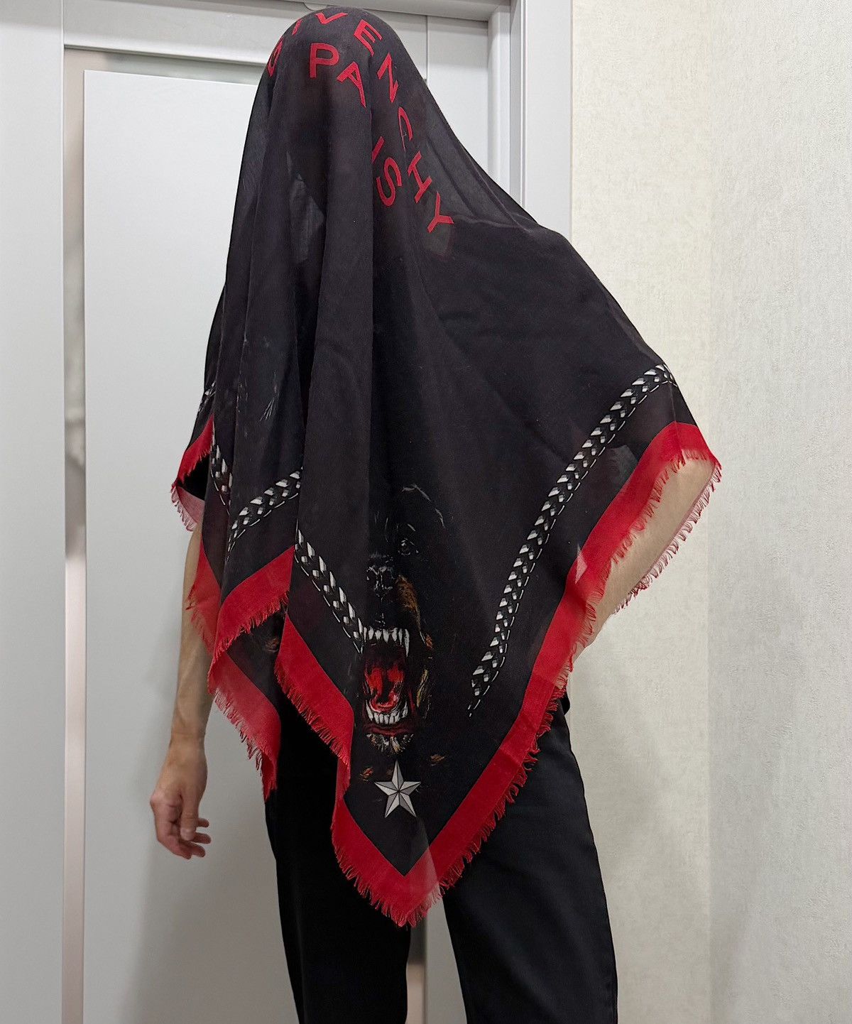 Givenchy GIVENCHY Rottweiler Stars & Chain Cashmere Scarf wool Demna Size ONE SIZE - 14 Thumbnail