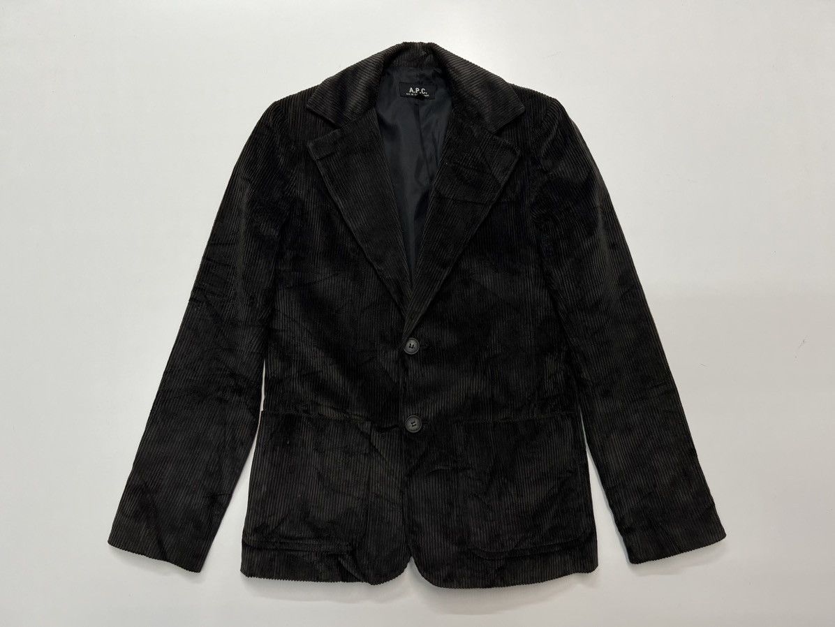 image of A P C Corduroy Coat For Womens in Black (Size XS)