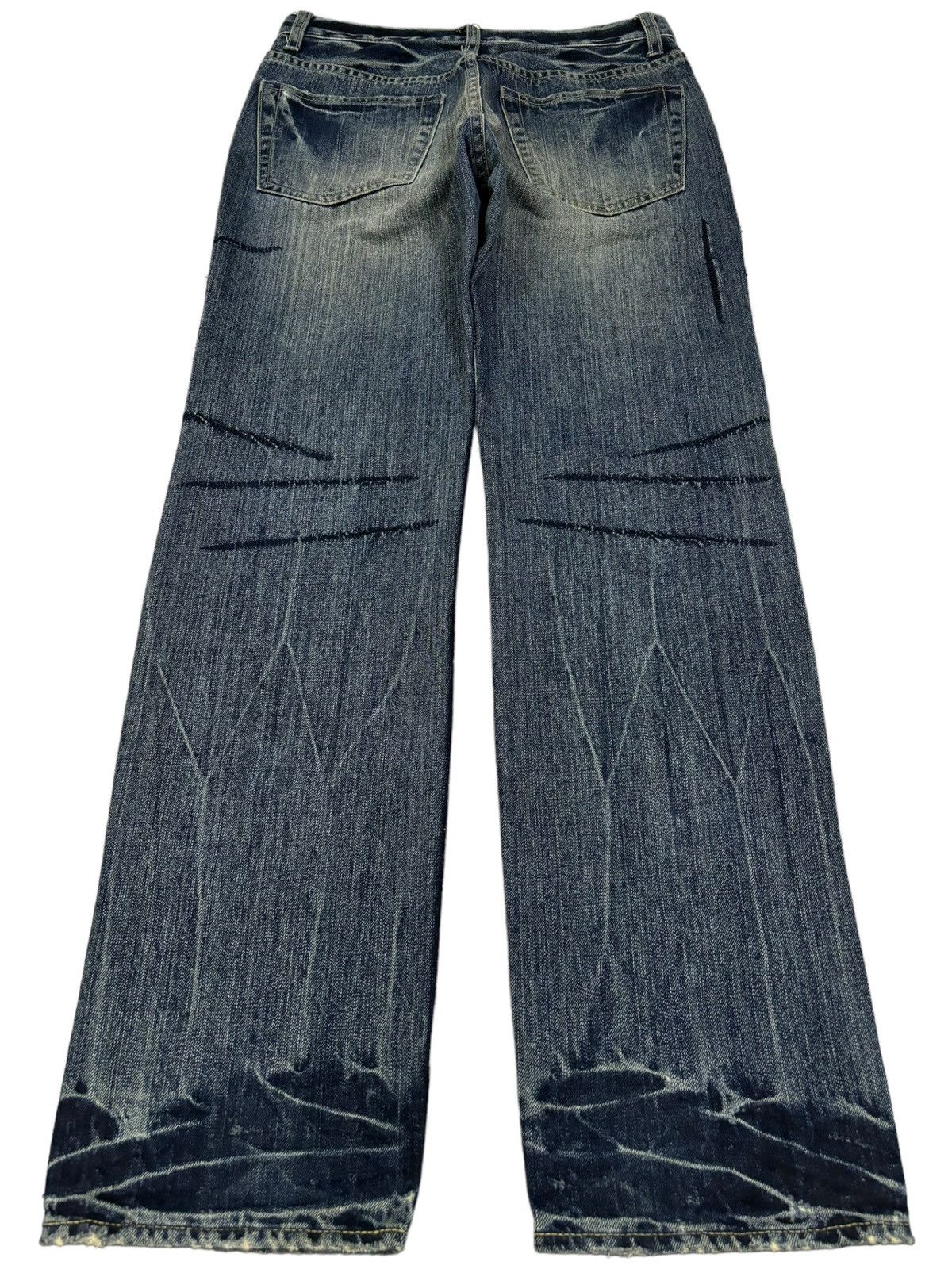 Number (N)ine Vintage Takeo Kikuchi Stitched Clawmark Loose Straight Jeans Size US 31 - 2 Thumbnail