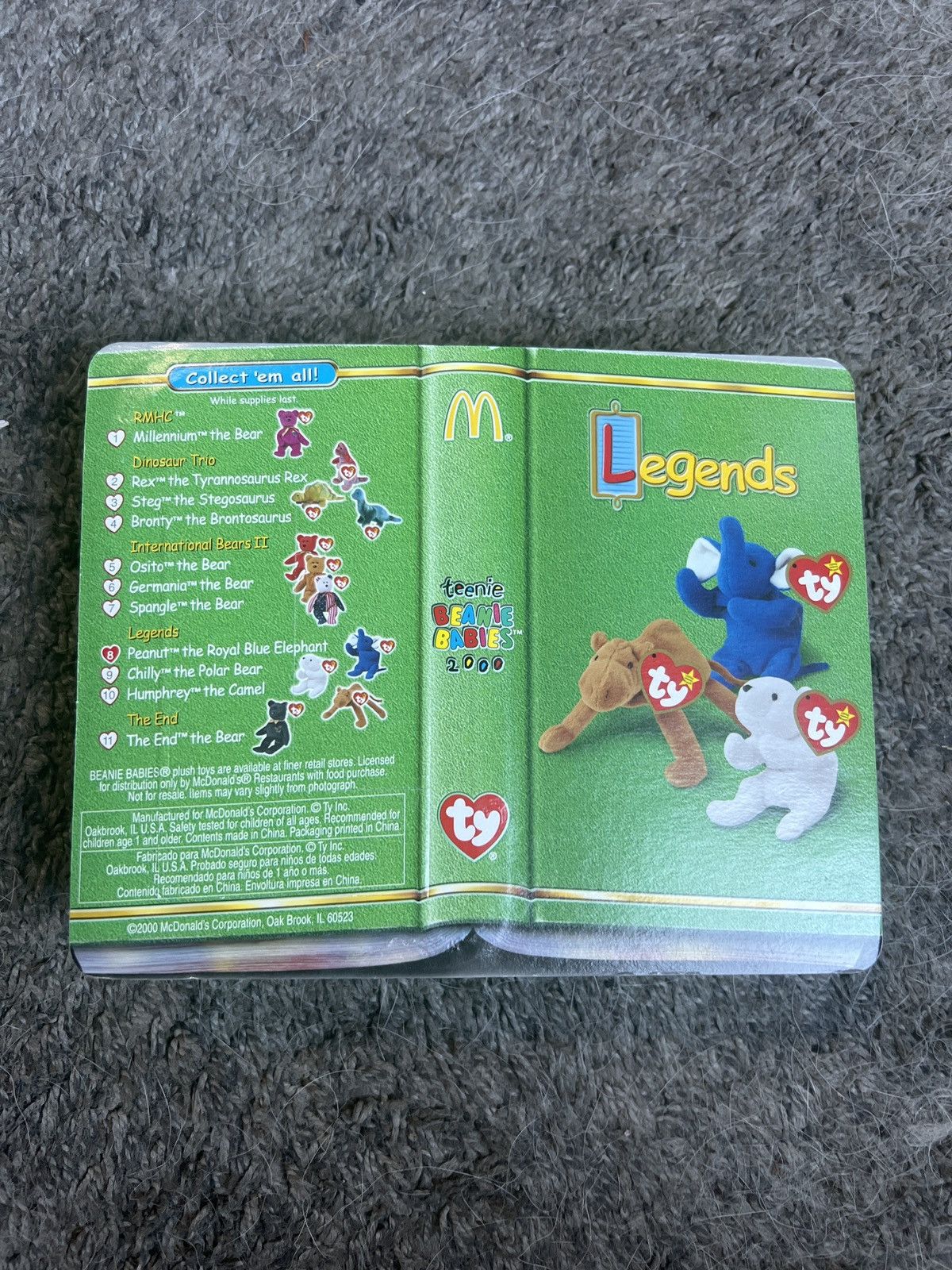 Vintage 2000 McDonald’s Ty Peanut The Royal Blue Elephant Beanie Size ONE SIZE - 2 Thumbnail