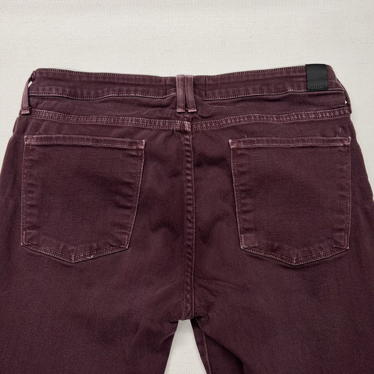 Vince Vince Jeans Burgundy Skinny Stretch Maroon Casual Denim Size 31" - 13 Thumbnail