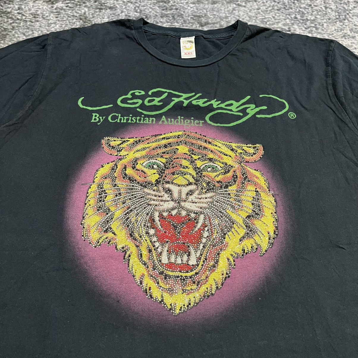 Ed Hardy .Crazy Y2K Ed Hardy By Christian Audigier Tiger T Shirt Size US XXL / EU 58 / 5 - 4 Thumbnail