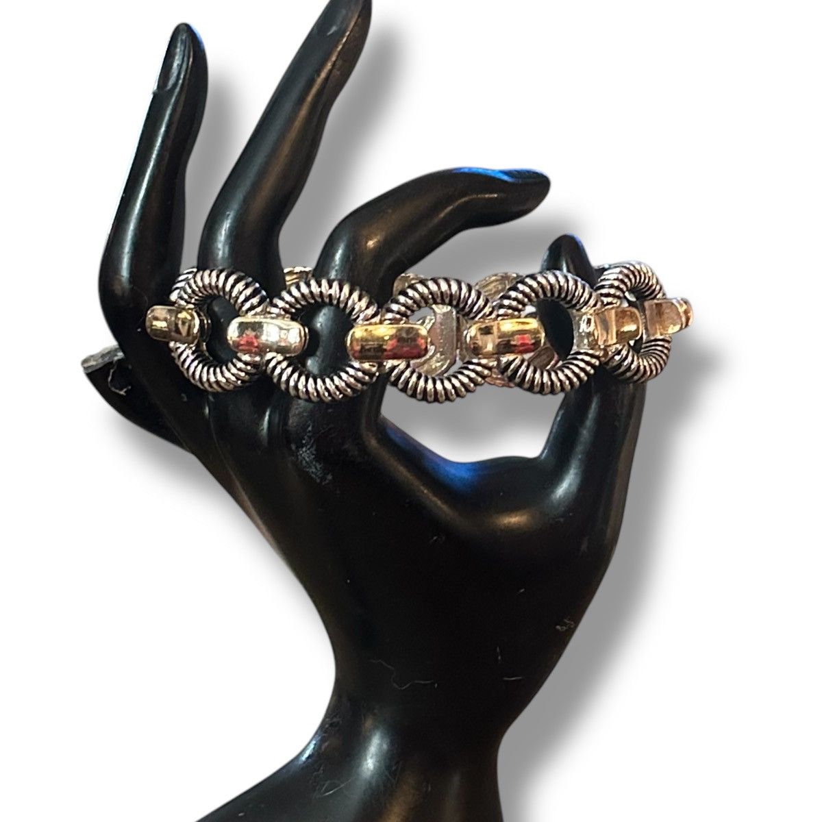 Other Two tone ribbed link stretch bracelet Size ONE SIZE - 2 Thumbnail