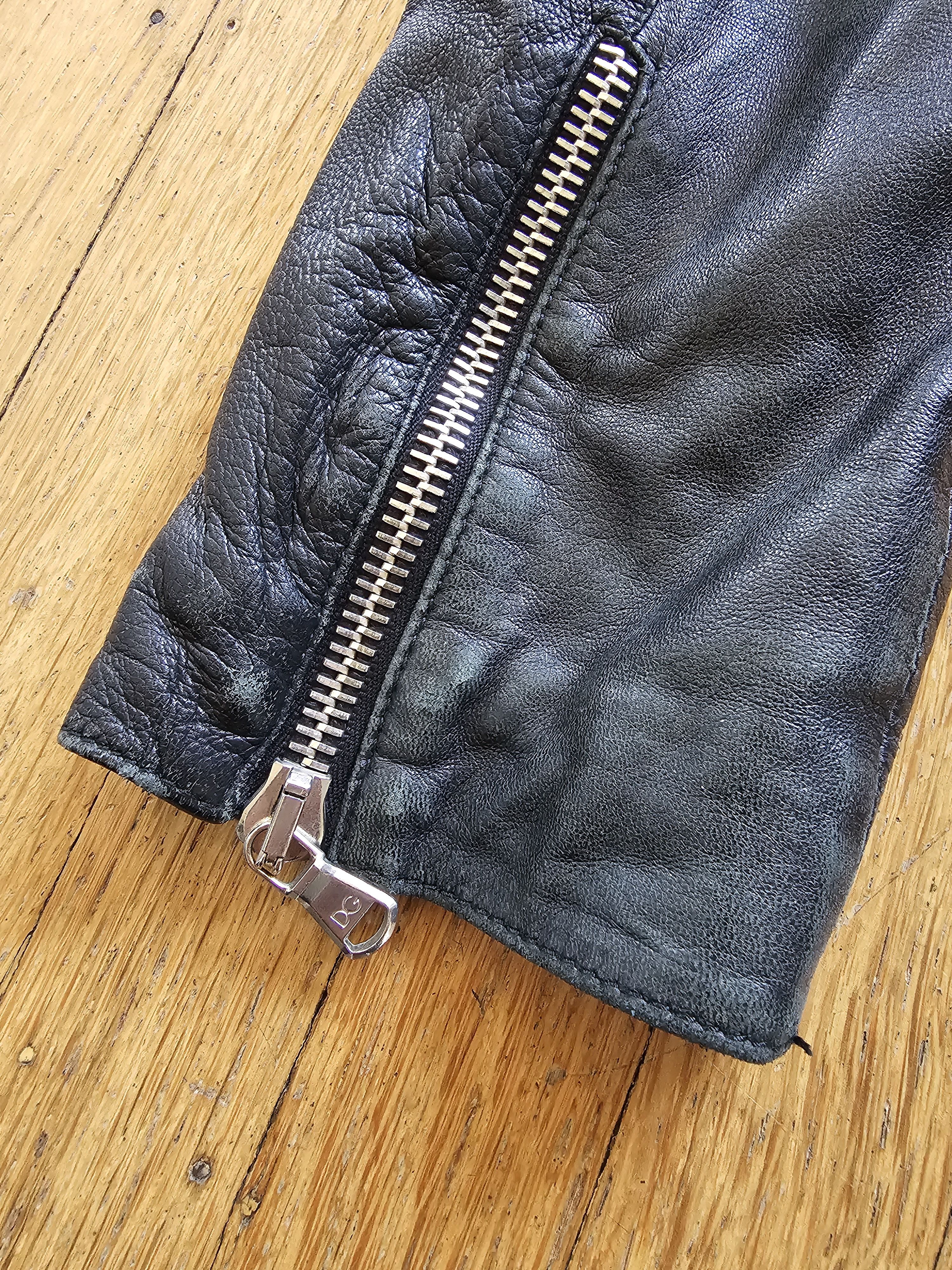 Dolce & Gabbana D&G 2002 Convertible Leather Moto Jacket Size US M / EU 48-50 / 2 - 16 Thumbnail