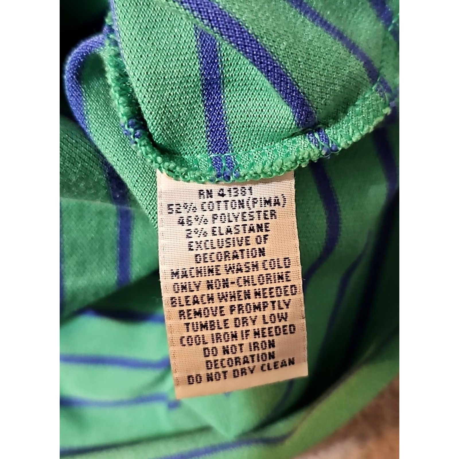 Polo Ralph Lauren Polo Ralph Lauren Golf Shirt Men's Large Striped Green PRO FIT Short Sleeved Size US L / EU 52-54 / 3 - 6 Thumbnail
