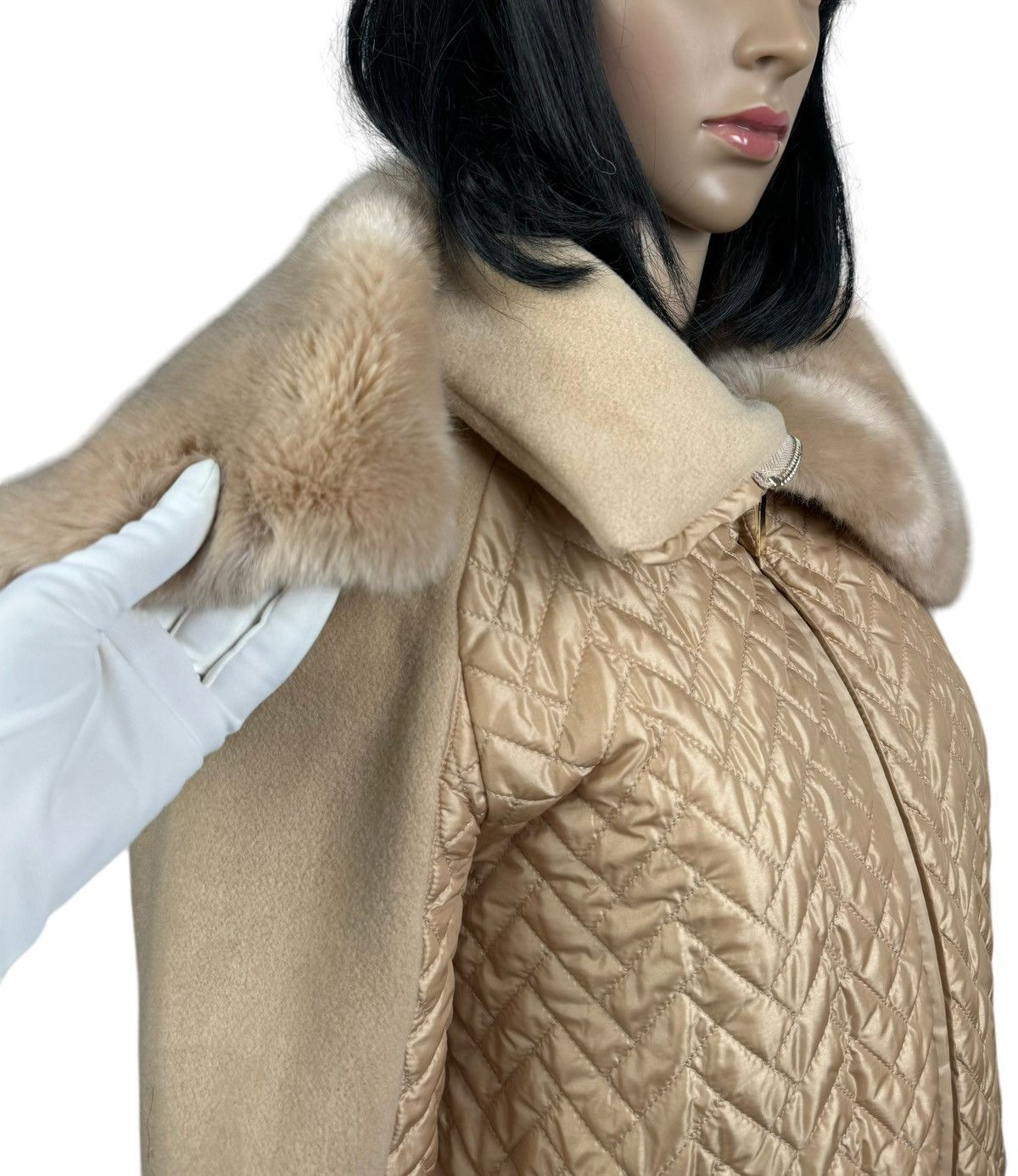 Marella Marella Quilted Wool Coat Fur Trim size IT 42 US 6 Size M / US 6-8 / IT 42-44 - 12 Thumbnail