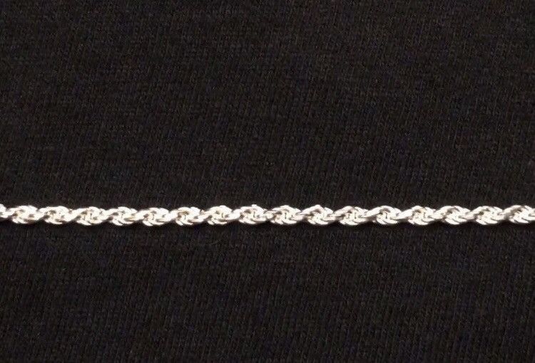 Other Solid Silver Chain Rope Chain 20in 2mm 925 Italy Size ONE SIZE - 2 Thumbnail