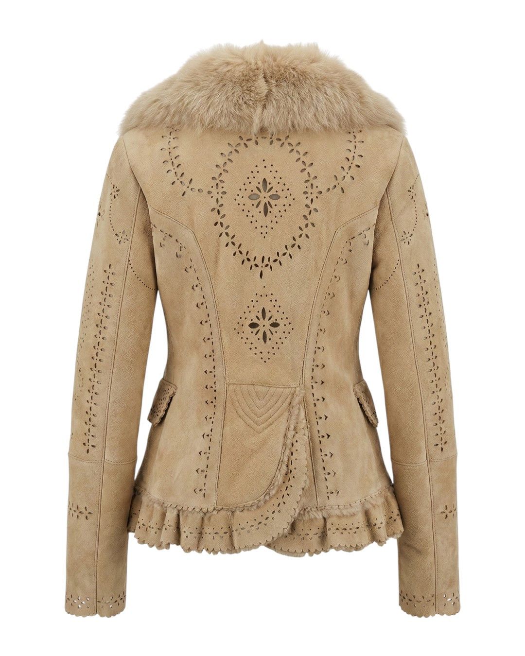 Roberto Cavalli ARCHIVE SHEARLING SUEDE LEATHER JACKET Size M / US 6-8 / IT 42-44 - 2 Thumbnail