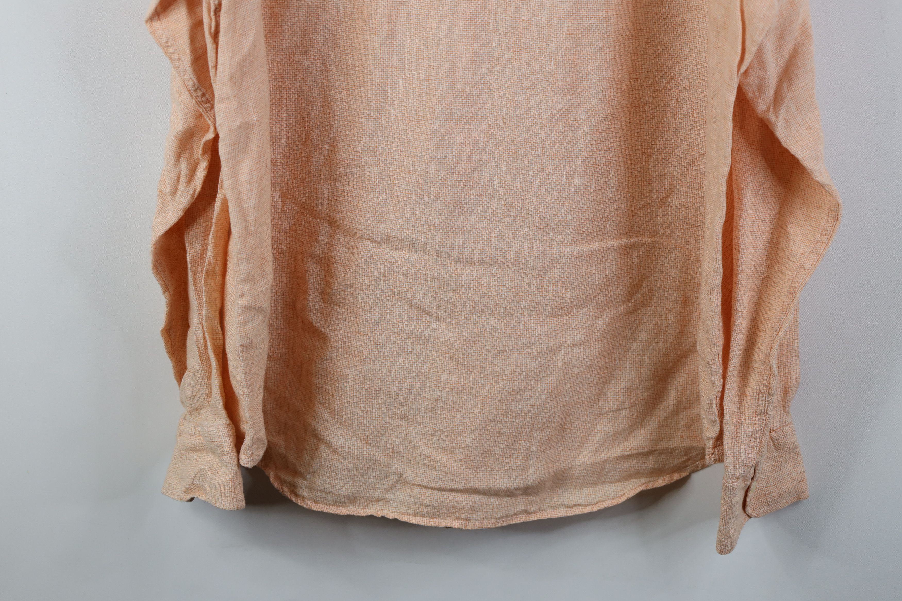 Banana Republic Banana Republic Linen Knit Collared Button Down Shirt Orange Size US XL / EU 56 / 4 - 13 Thumbnail