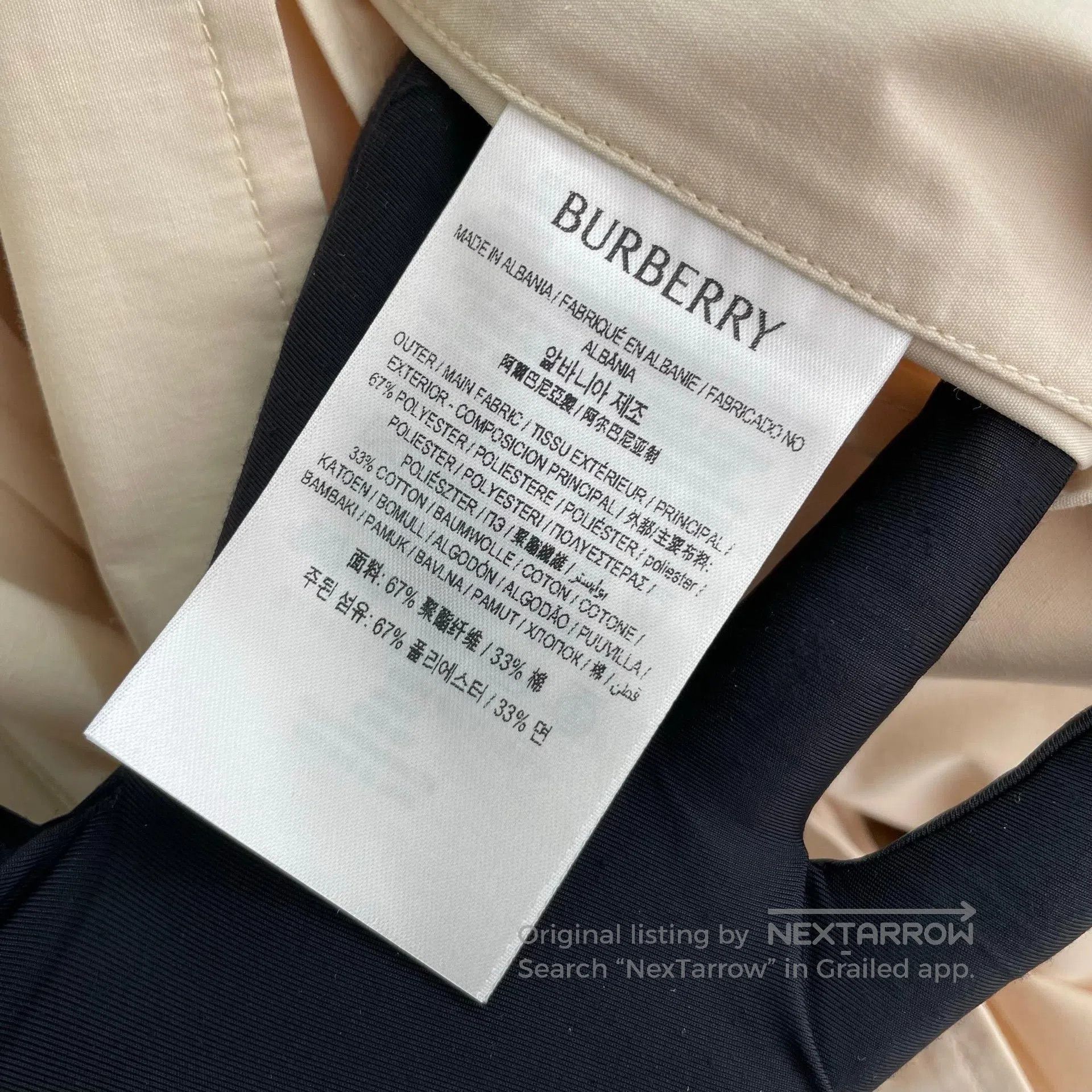 Burberry Burberry Light Beige Bow Tie Windbreaker| Size L / US 10 / IT 46 - 5 Thumbnail